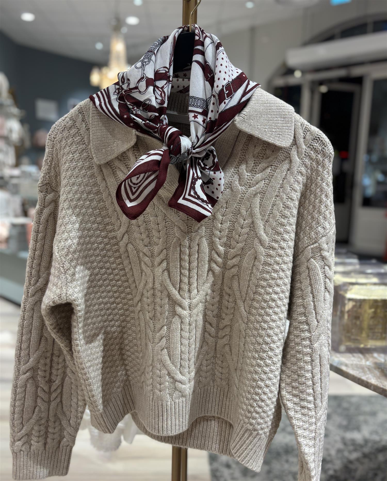 CO´ COUTURE Row Collar Cable Knit