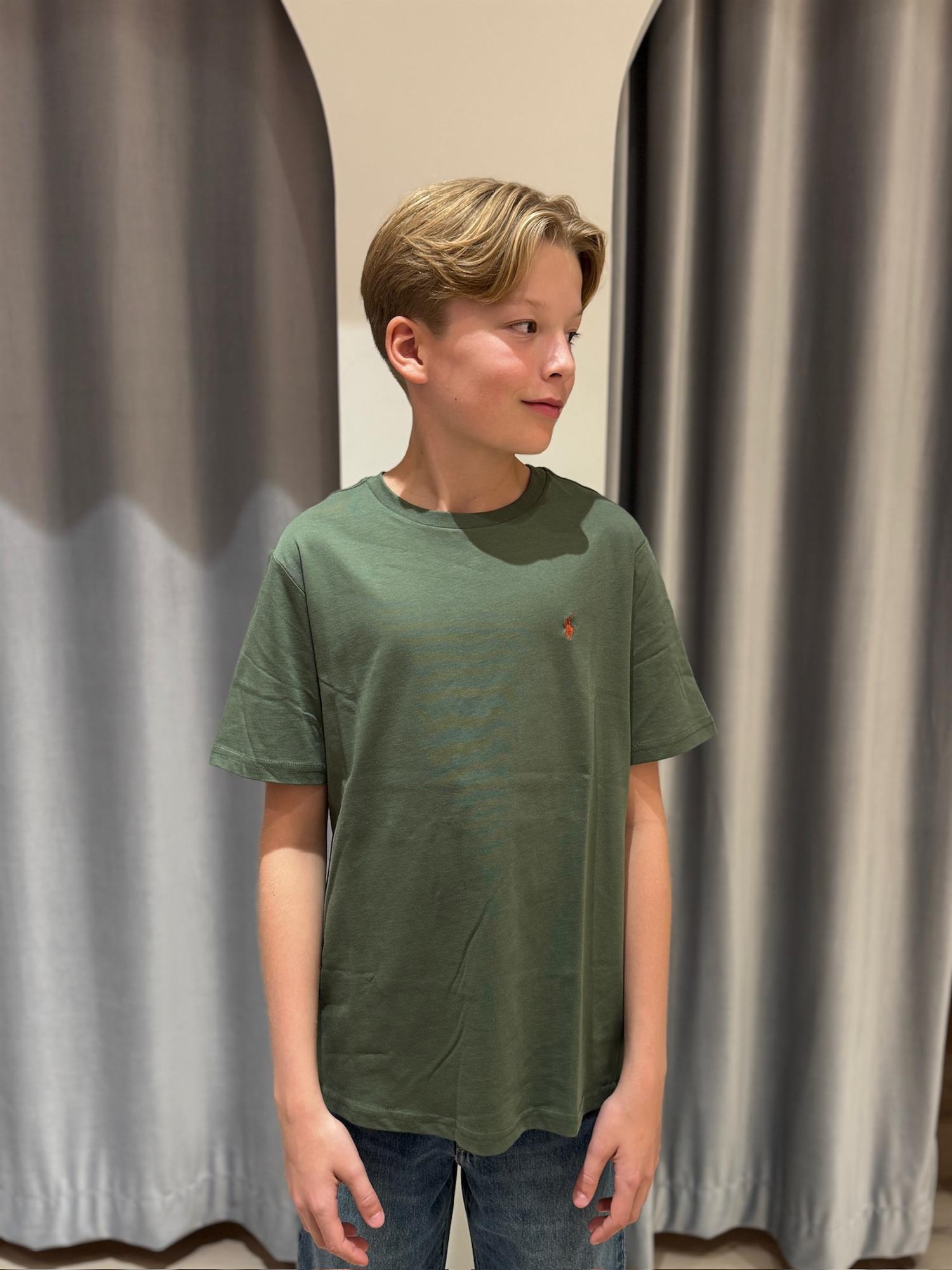 RALPH LAUREN 8-16År T-skjorte liten logo Oliven