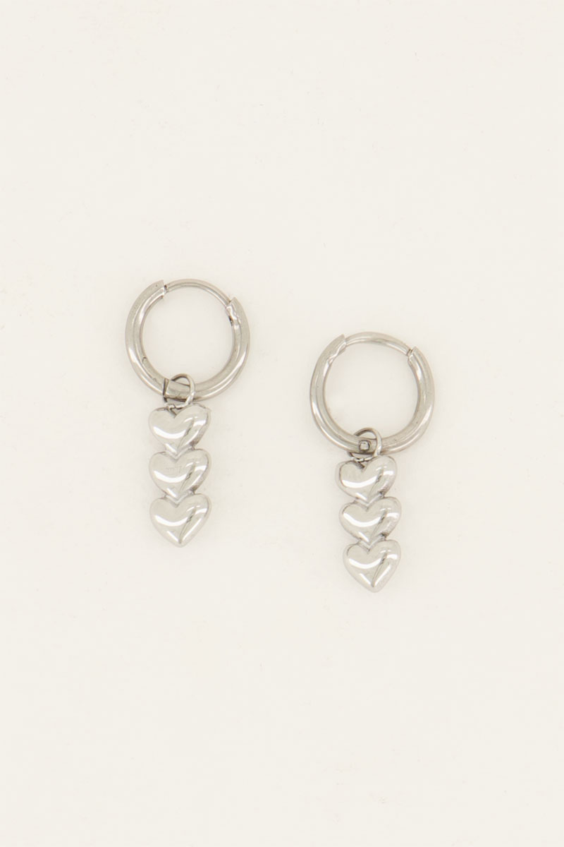 My Jewellery Earrings with three hearts Sølv