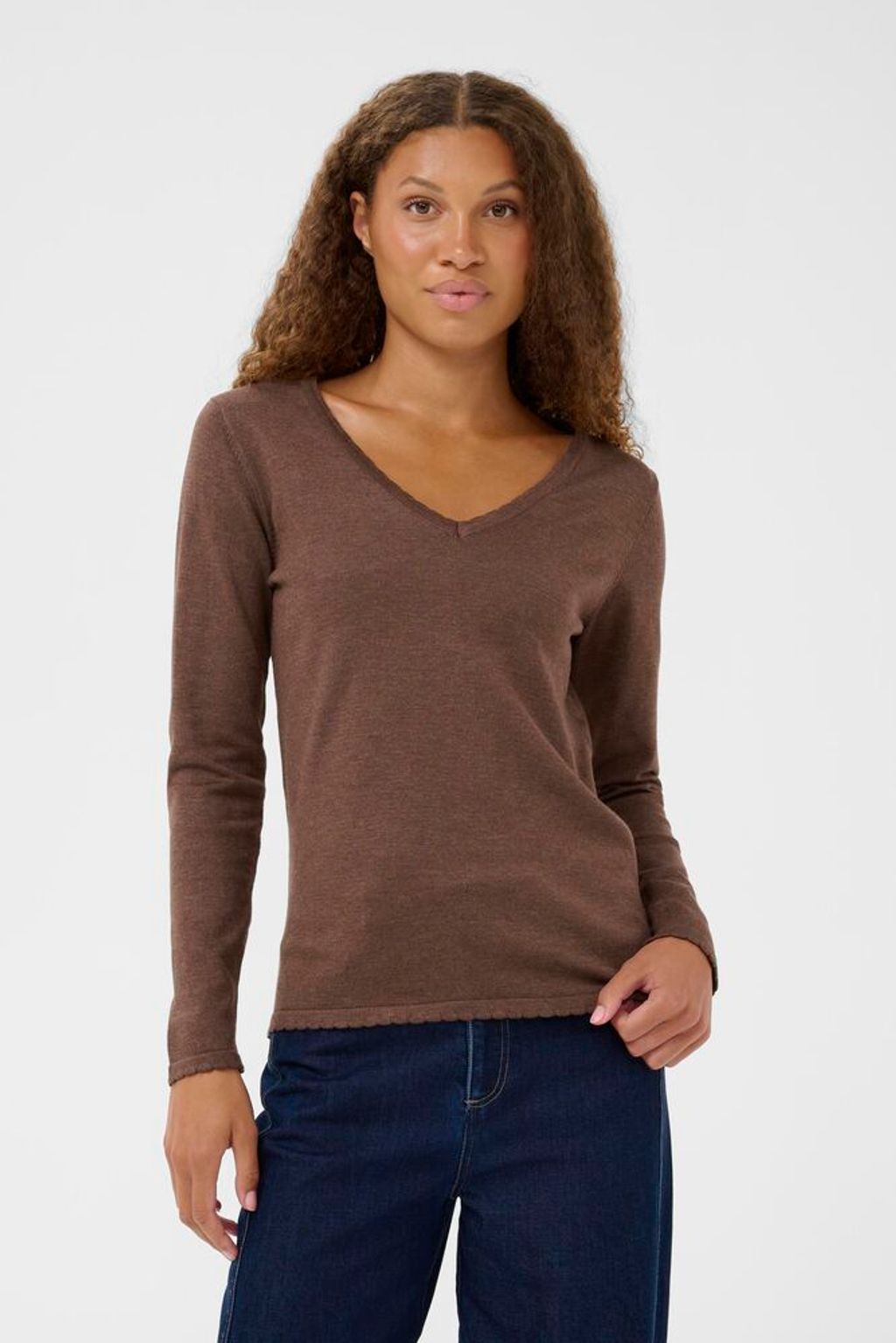 SAINT TROPEZ Mila Ls V-Neck Pullover