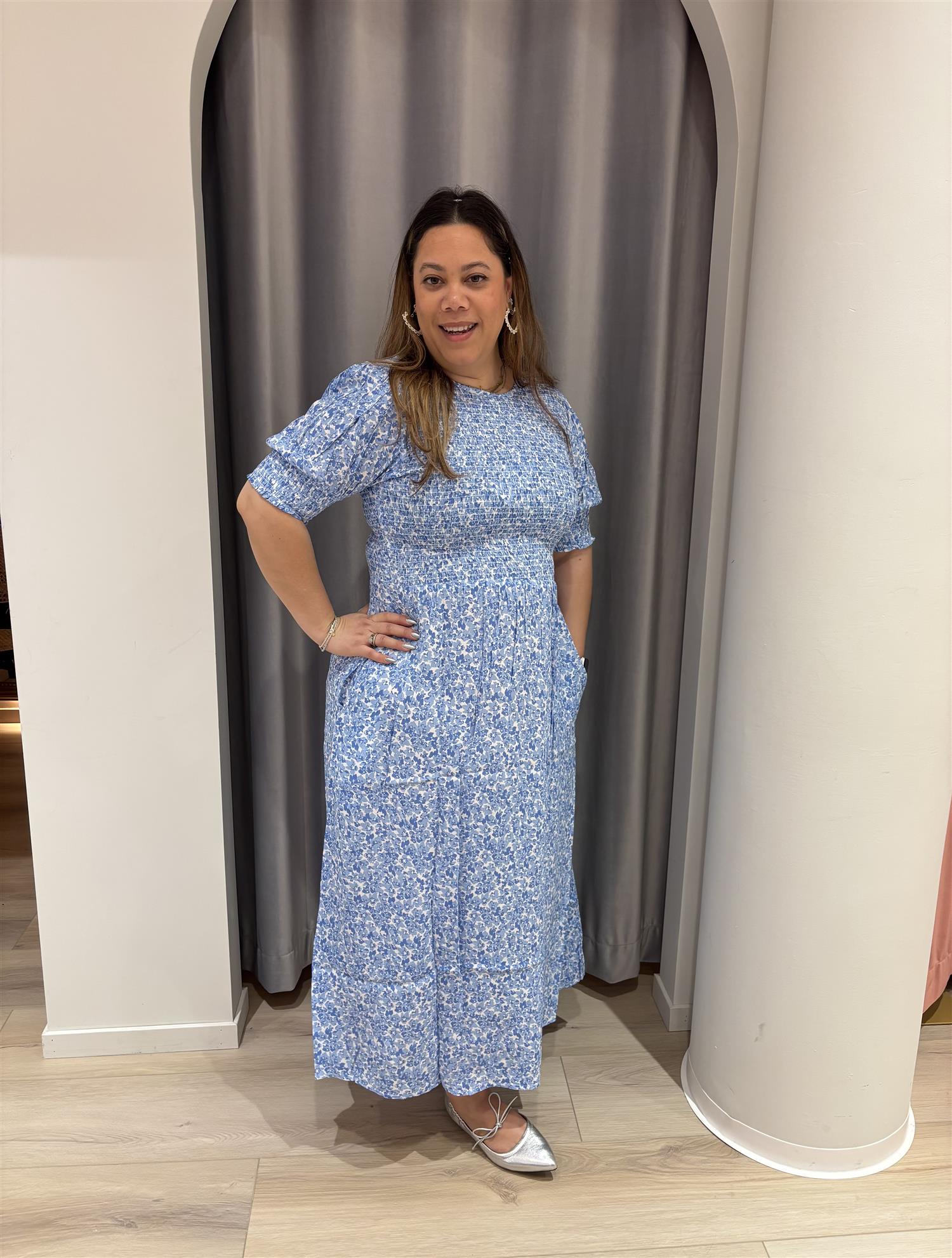 MISSMAYA Rani Dress Blue Flora