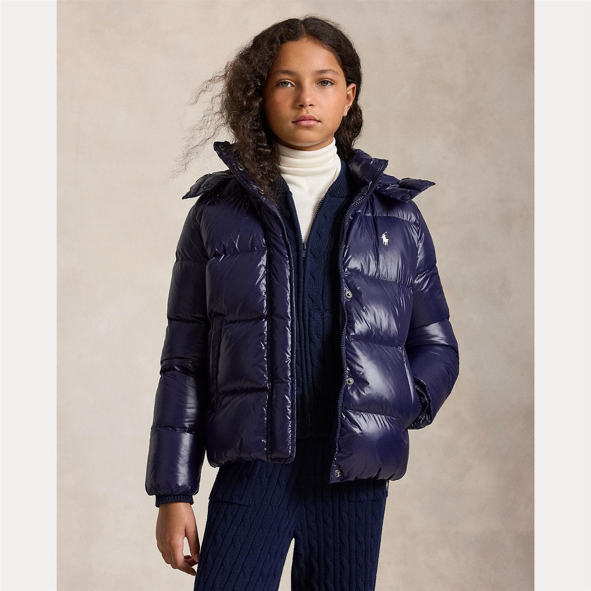RALPH LAUREN 8-16År Ytterjakke Glossy,Jente Mørkeblå