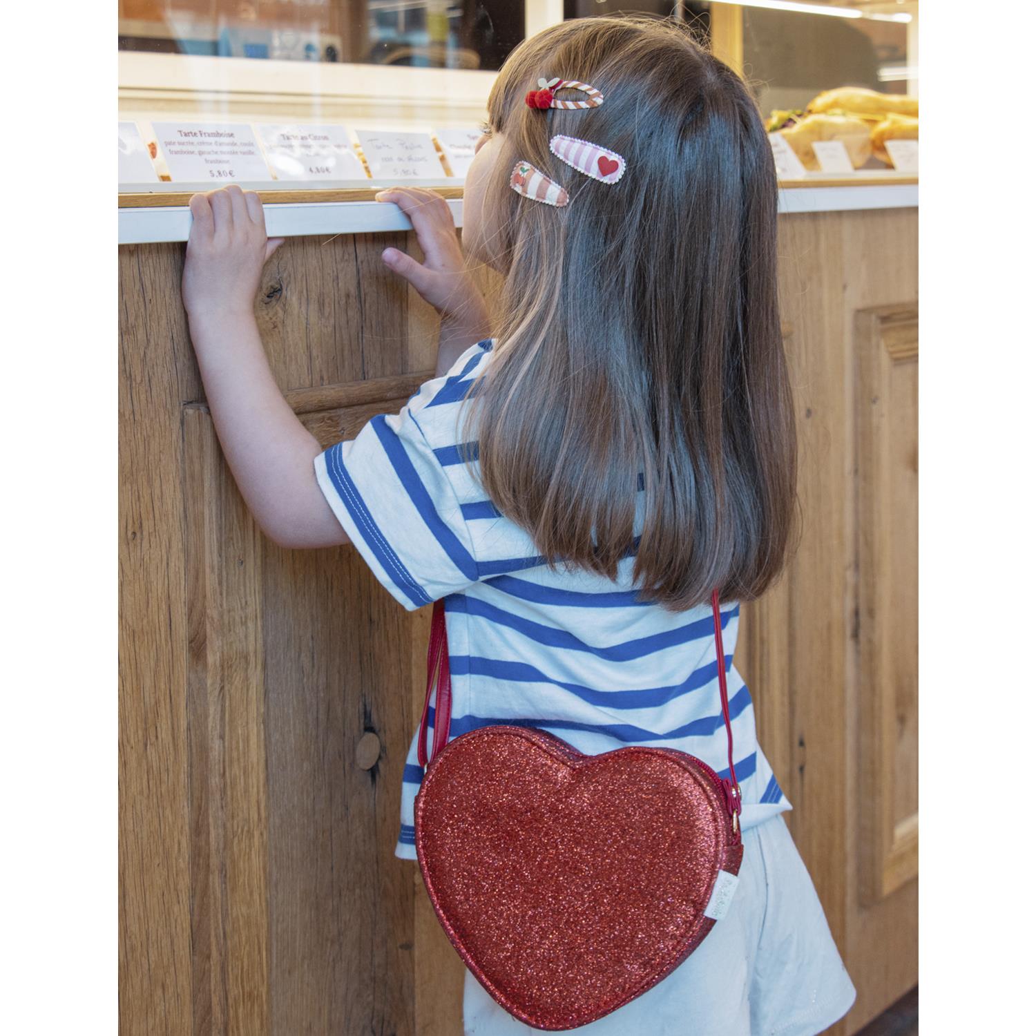 ROCKAHULA Kids Love Heart Glitter Bag Rød