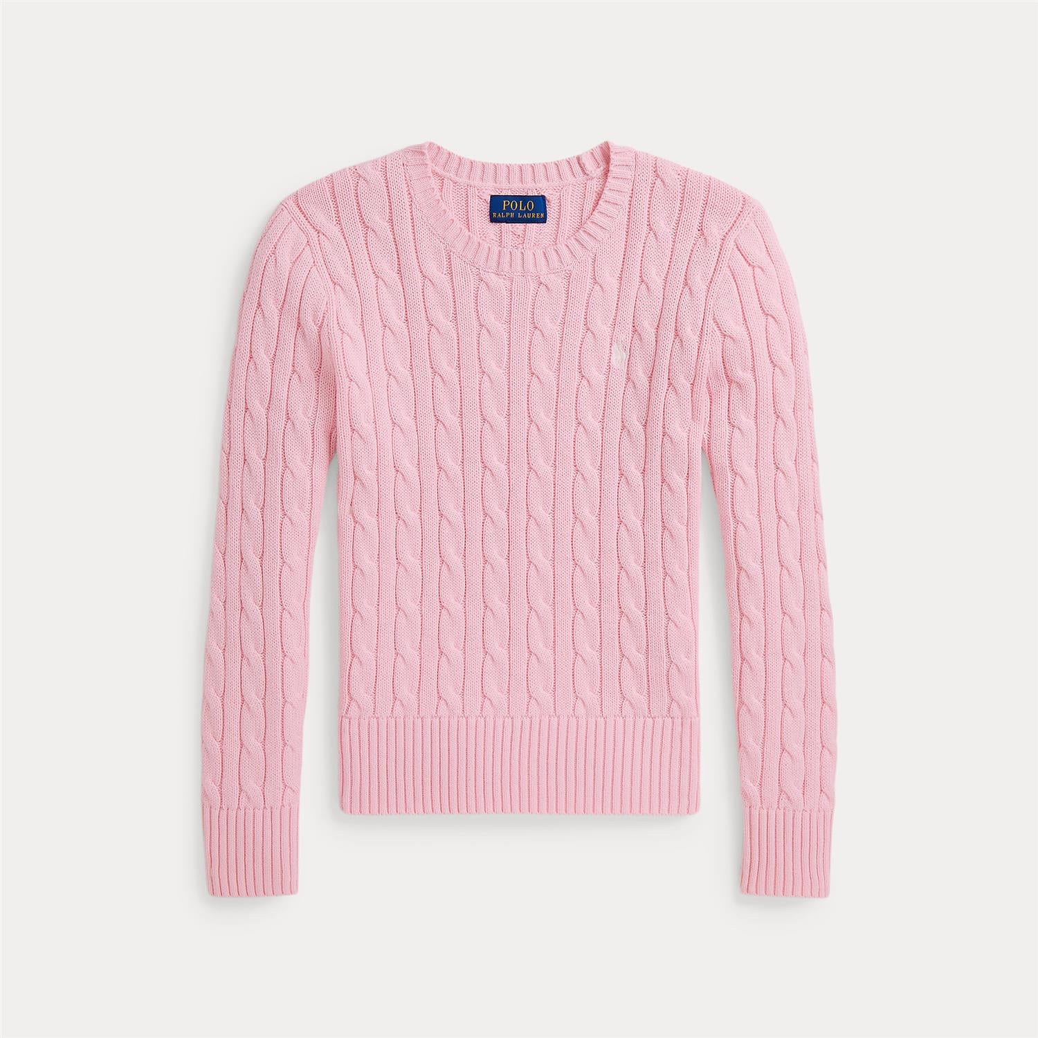 RALPH LAUREN 8-16År Genser m/flettestrikk,Jente Rosa
