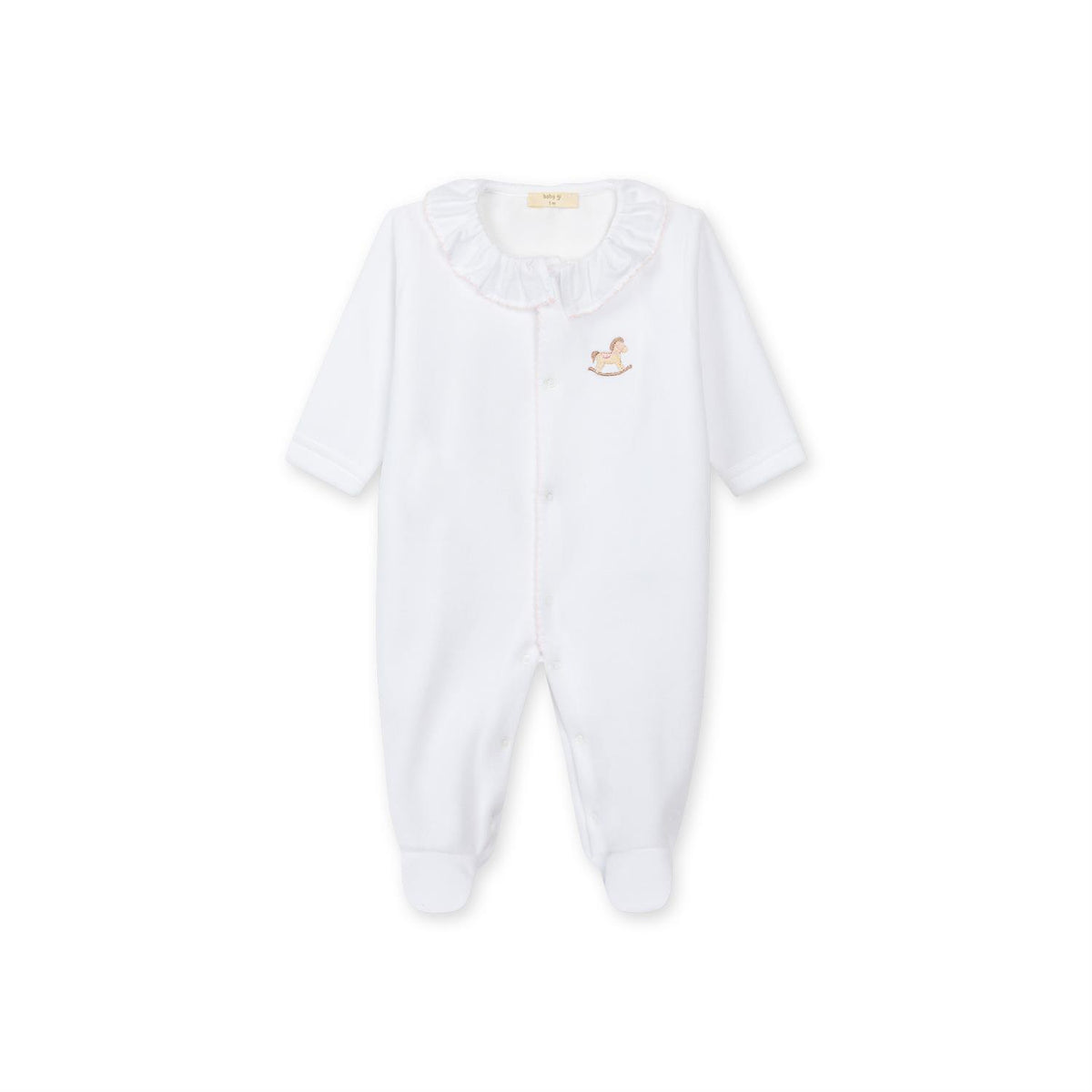BABY GI Velourdress m/Fot,Rocking Horse Hvit/Rosa