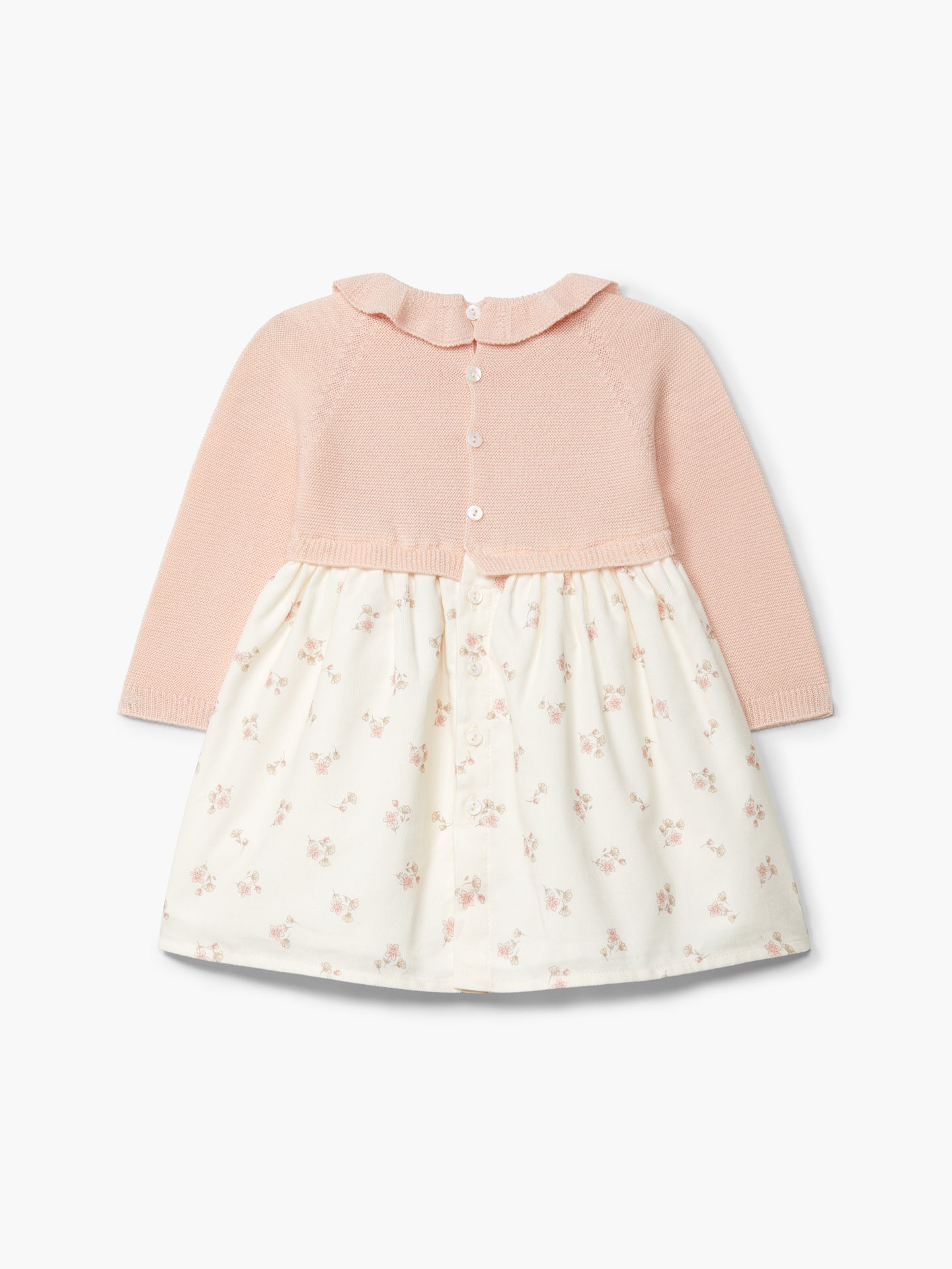 WEDOBLE Kjole m/strikket overdel i ull Rosa/Blomstret