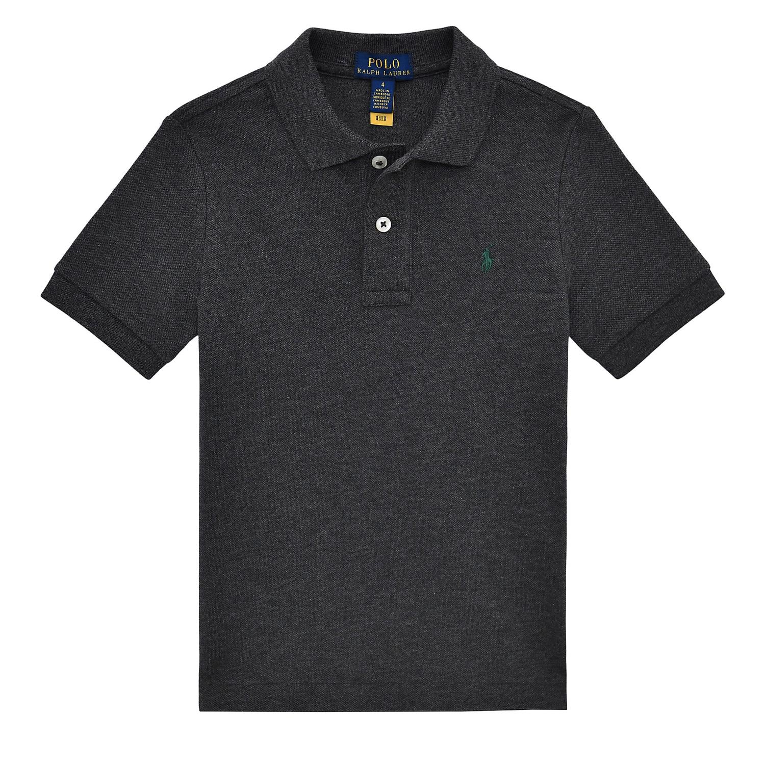 RALPH LAUREN 8-16År Pique Polo T-skjorte Mørk Grå