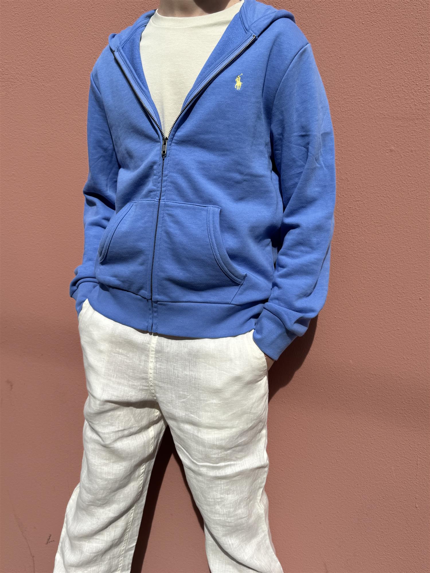 RALPH LAUREN 8-16År Hettejakke Mellomblå