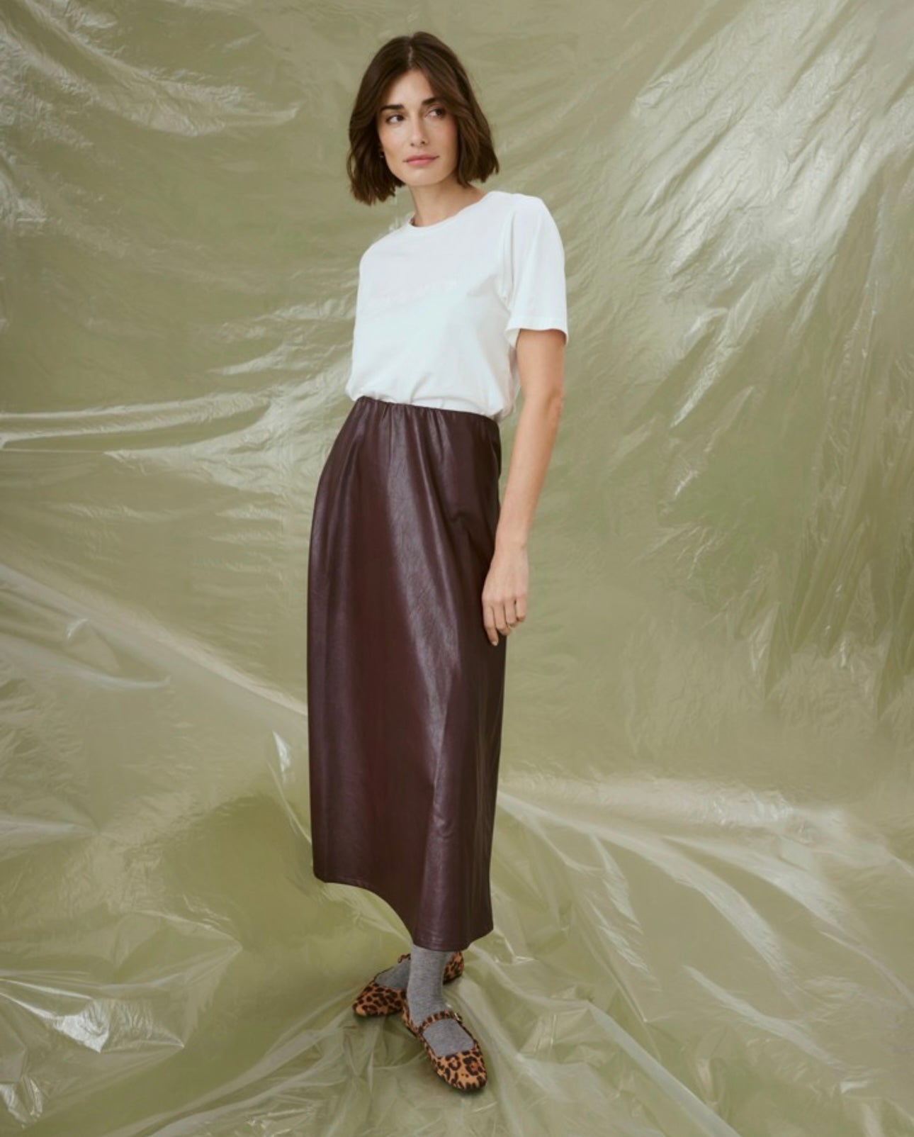 CULTURE Lilli PU Skirt Bordeaux