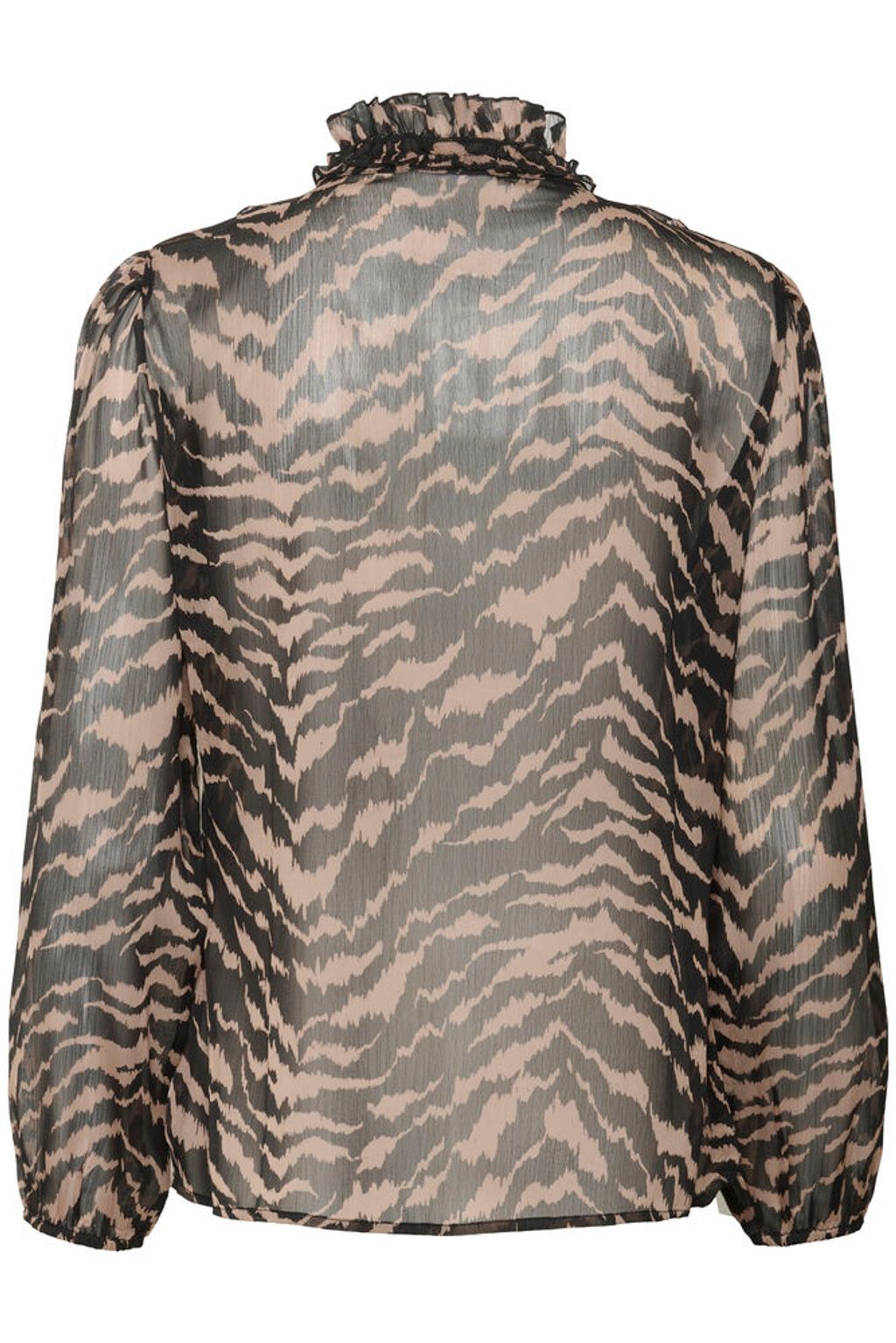 SAINT TROPEZ Lilja Crinkle Shirt Black Shifted Strokes