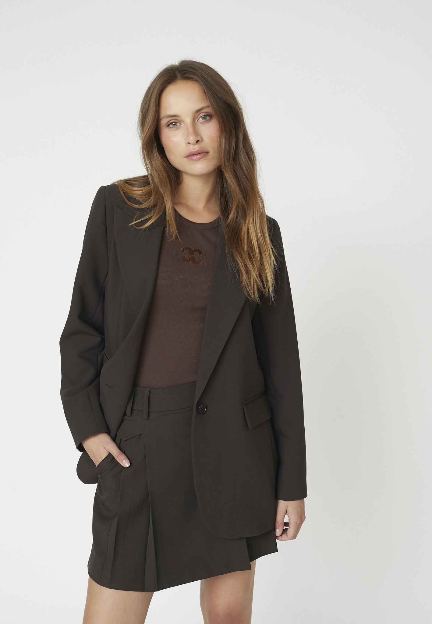 CO´ COUTURE Vola Single Oversize Blazer Dark Brown
