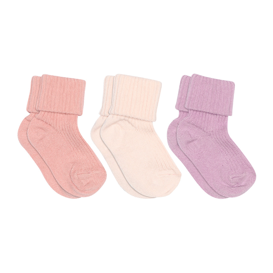 MP 3 pk.rib Sokker Bomull Rosa Mix