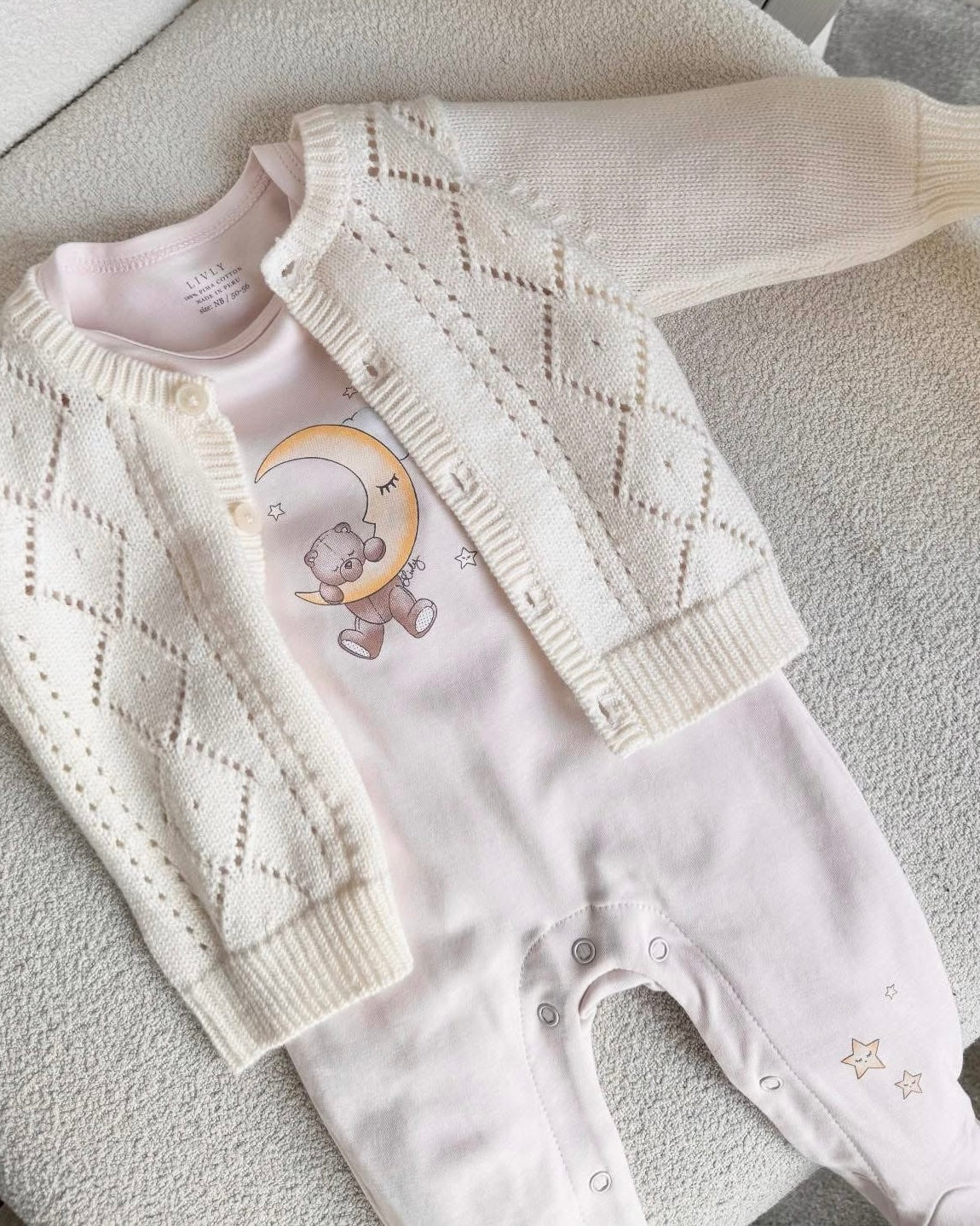 LIVLY Teddy Dreams Cover Footie Dus Rosa