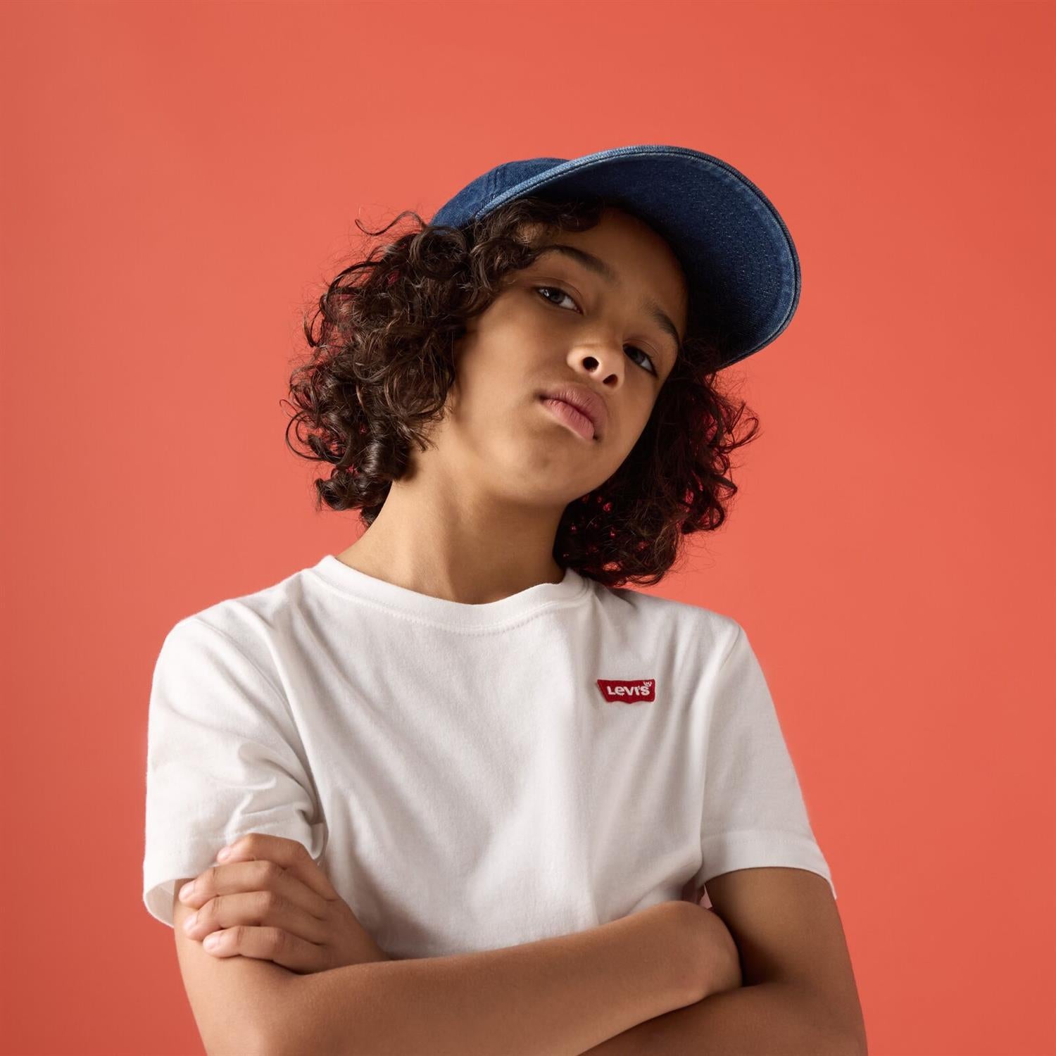 LEVIS 4-14ÅR T-skjorte m/liten logo Hvit