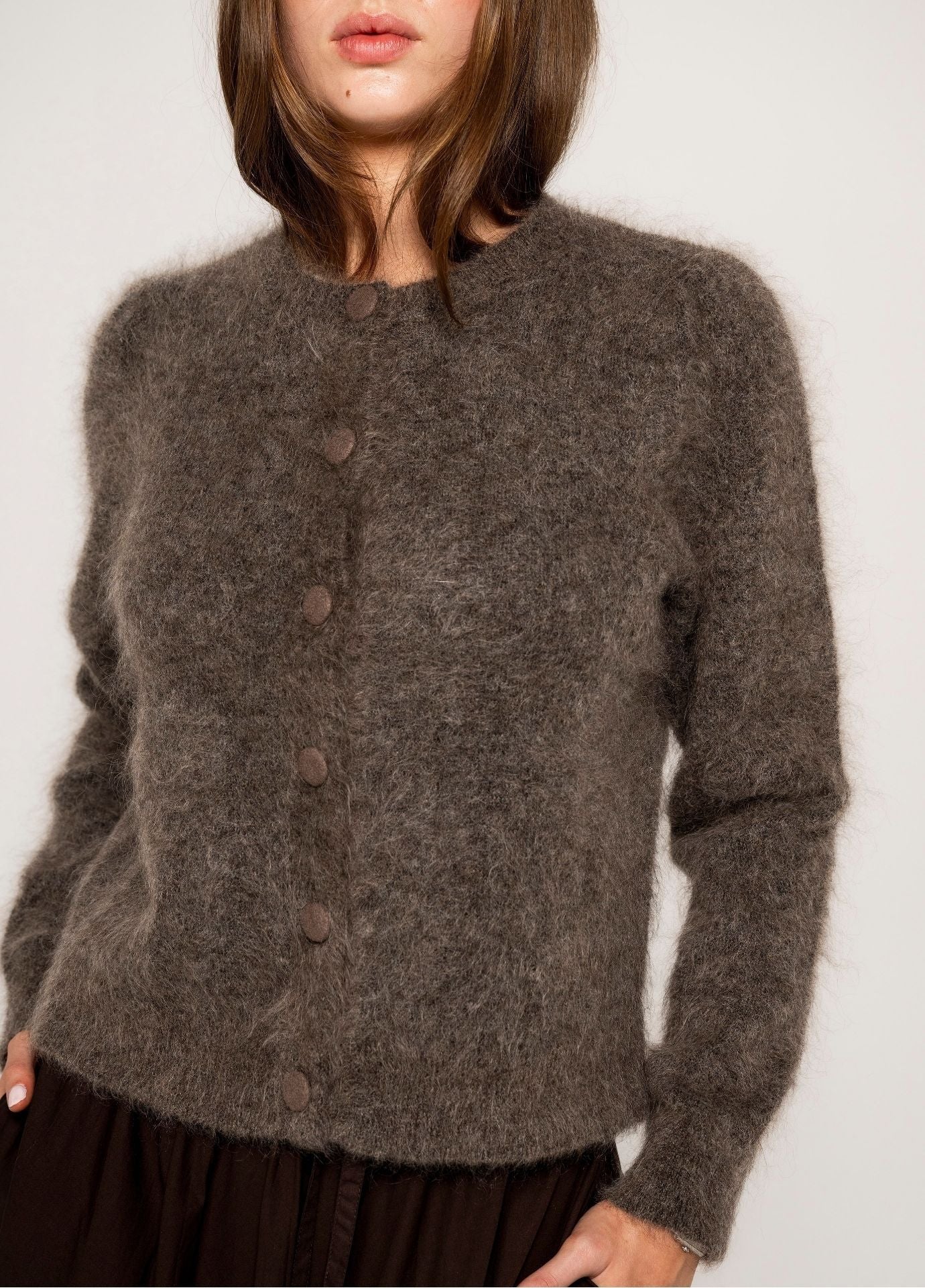 MISSMAYA Ulla Mohair Cardigan Taupe