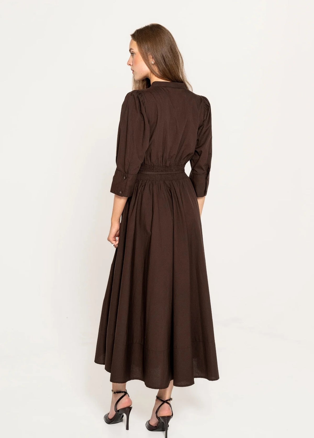 MISSMAYA Maria Dress Chocolate Poplin