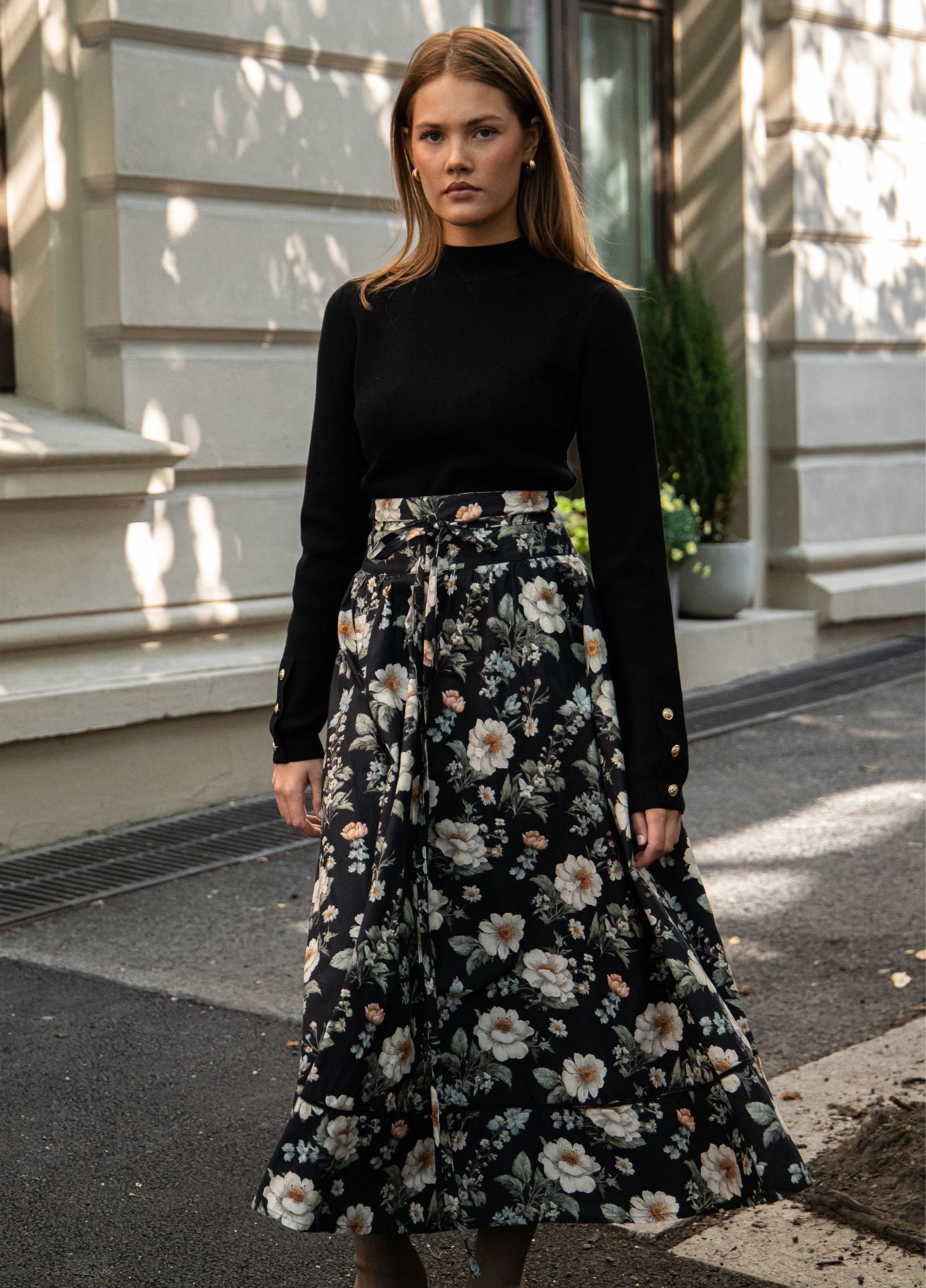 MISSMAYA Astrid Skirt Antique Black Poplin