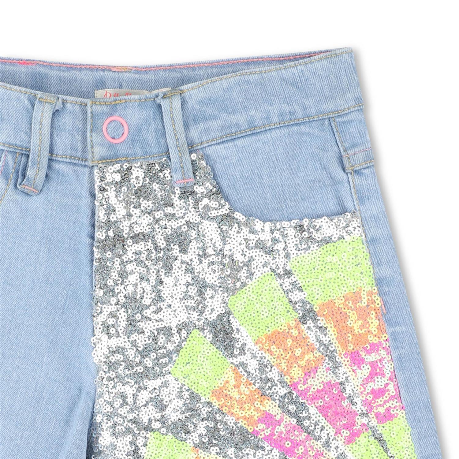 BILLIEBLUSH Shorts m/paljetter Lyseblå