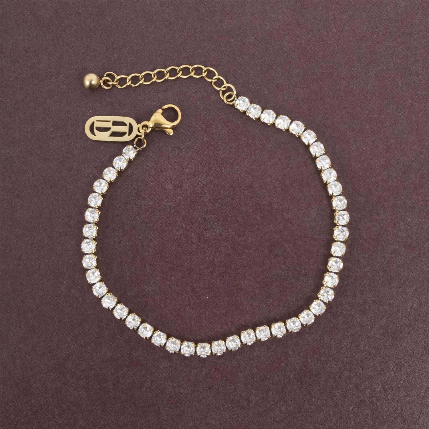 TONE DAMLI by A & C You Sexy Thing Tennis Armbånd Gold