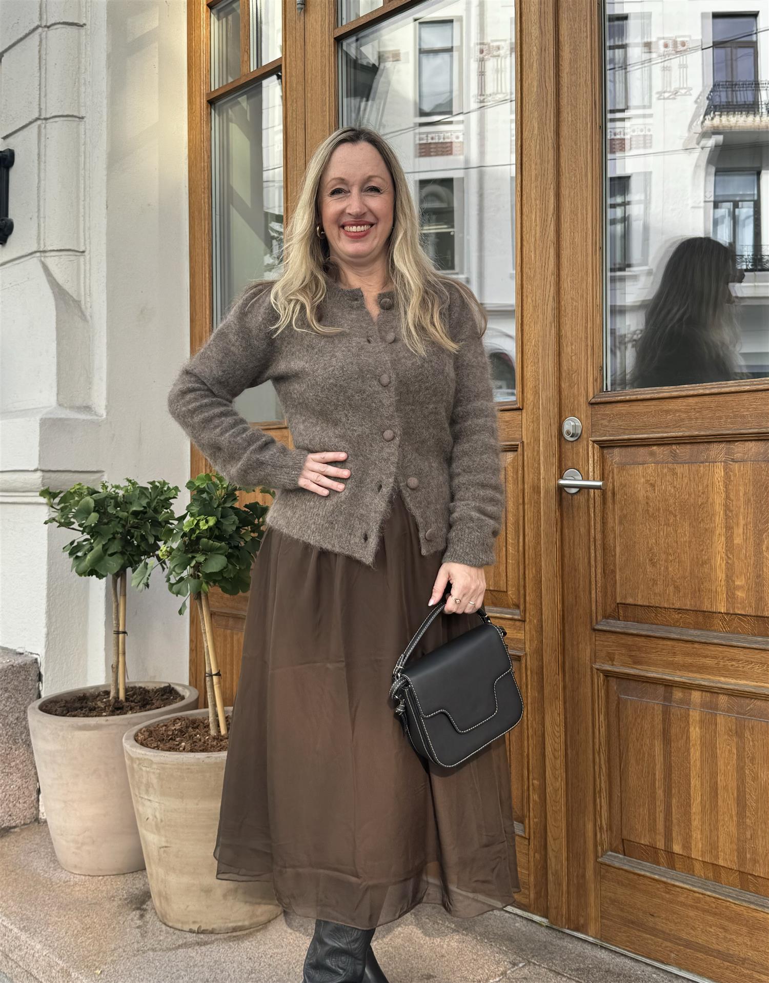 MISSMAYA Ulla Mohair Cardigan Taupe