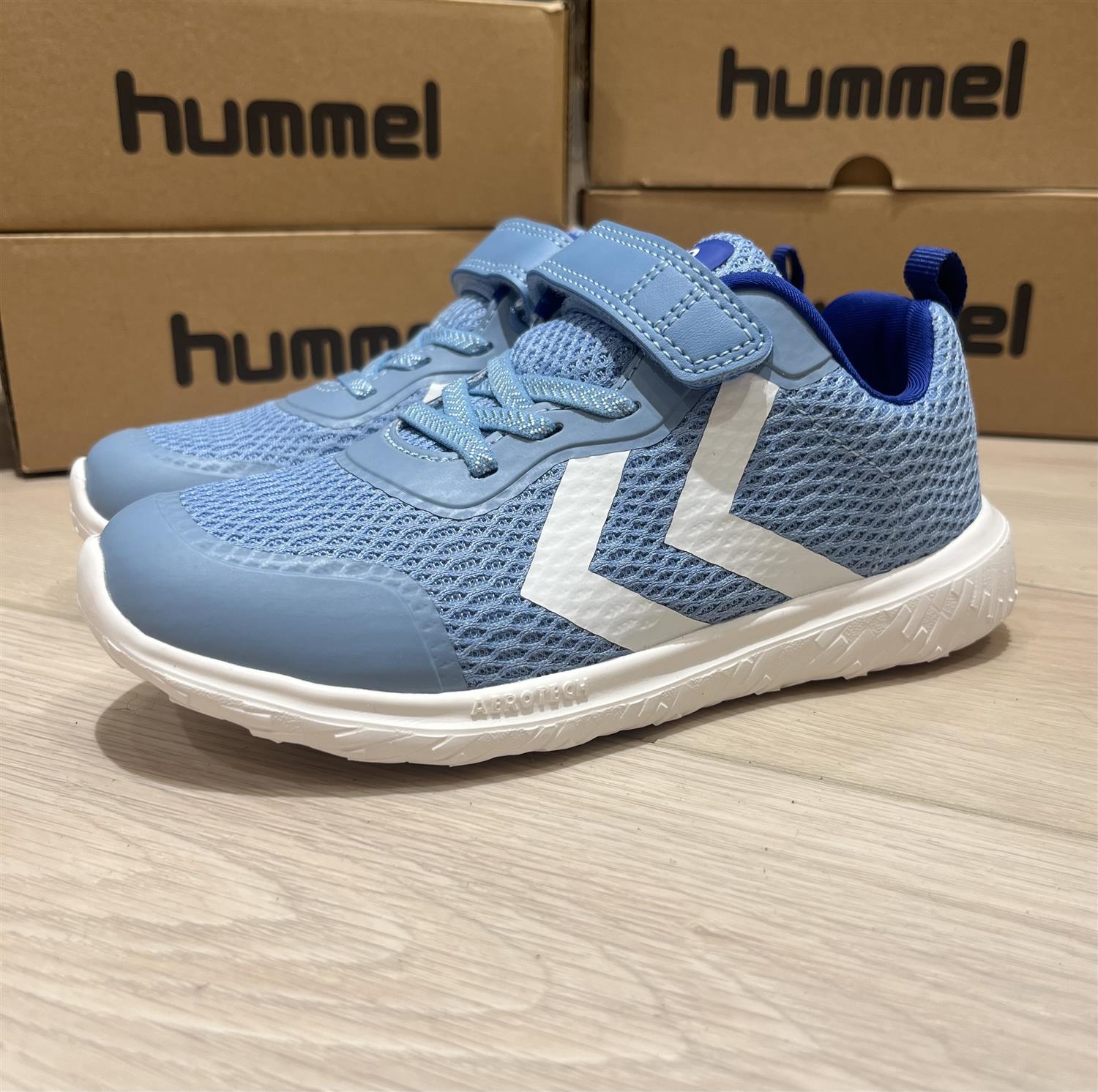 HUMMEL SKO/TØFLER Actus sko Recycled Jr Lyseblå