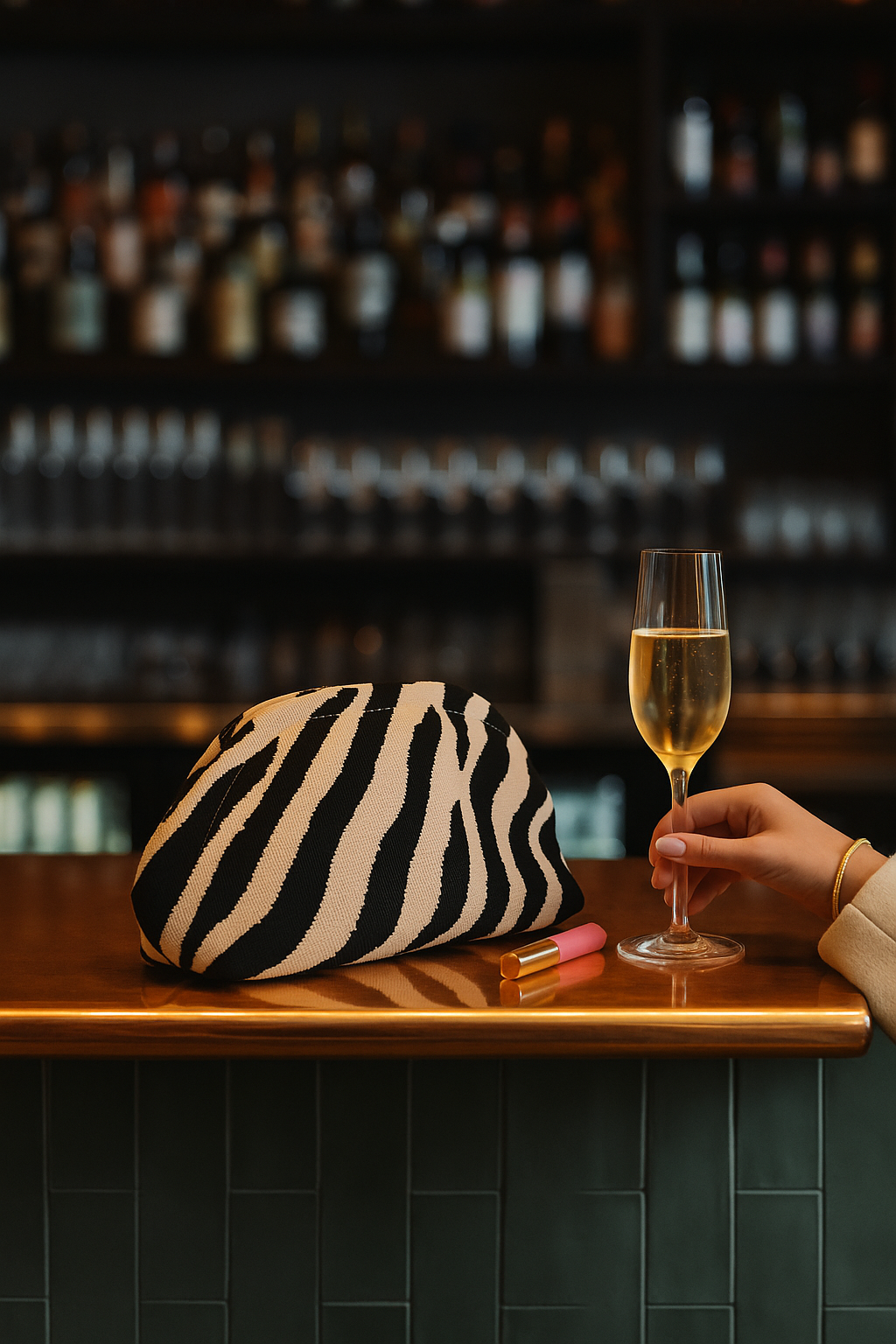 PICO Rosalia Clutch Zebra Krem/Svart