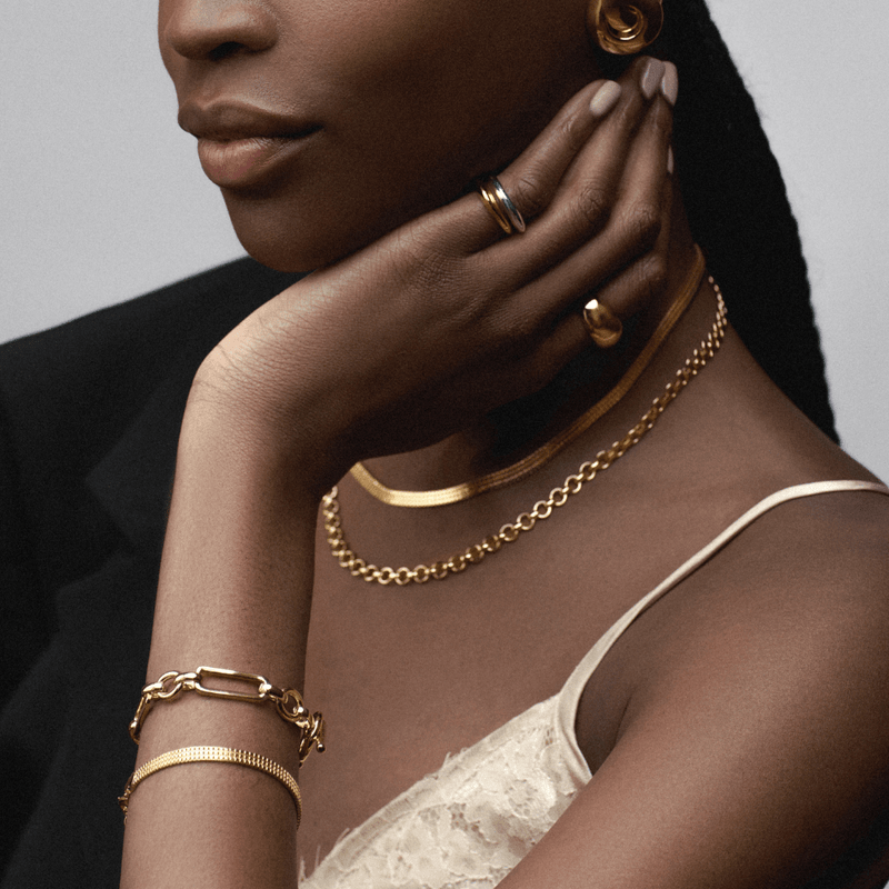 ORELIA Flat box chain bracelet - Farmor Ingvarda