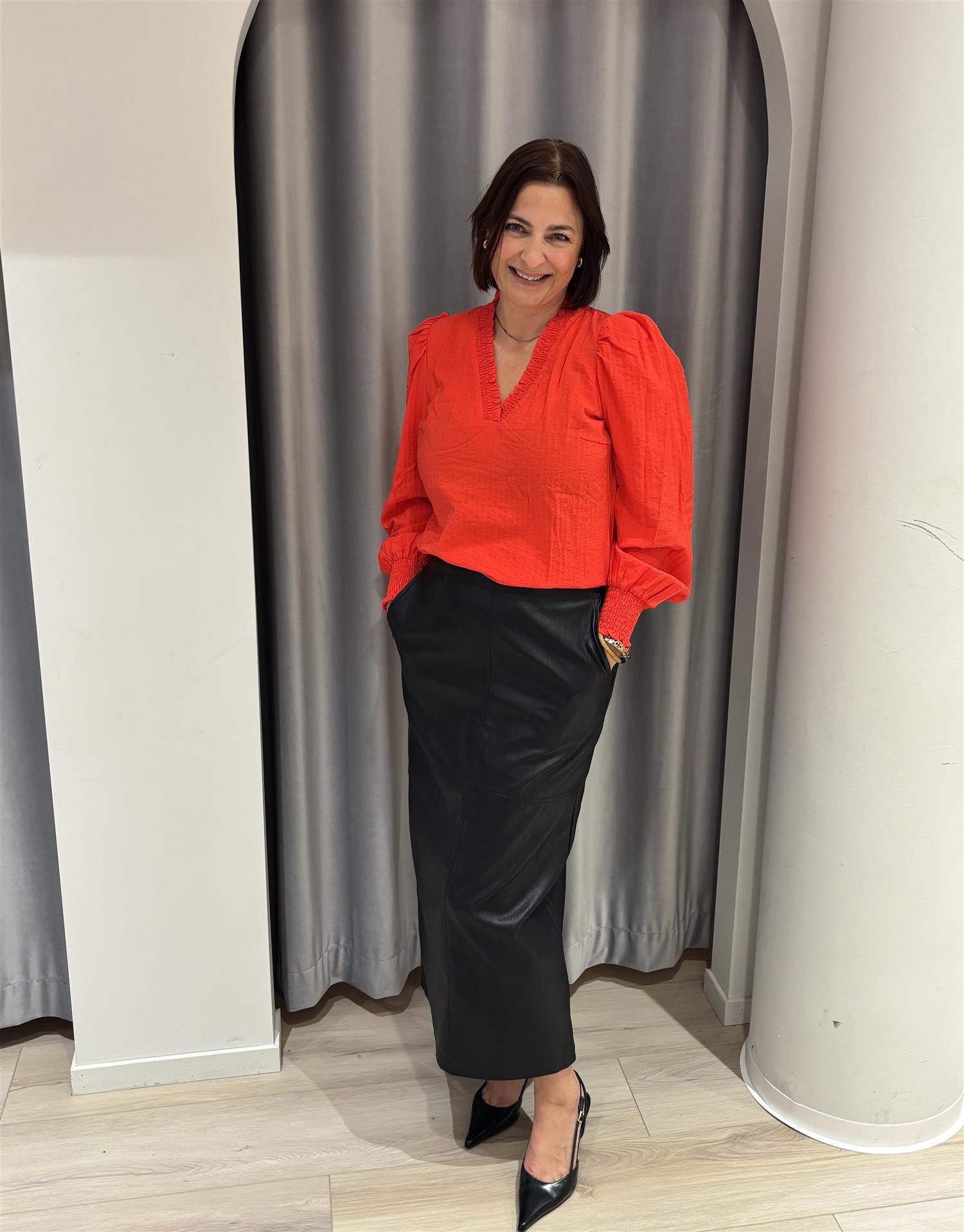 CO´ COUTURE Shina V-Blouse Red