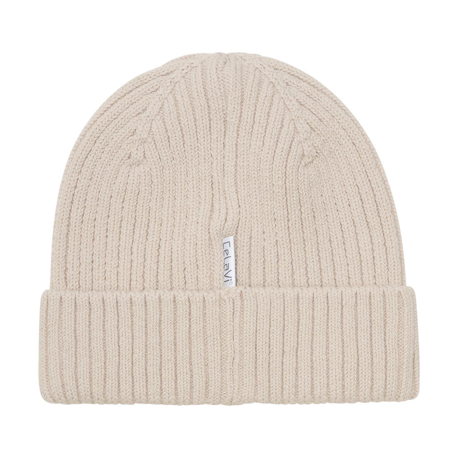 CELAVI Beanie, Strikket lue Beige