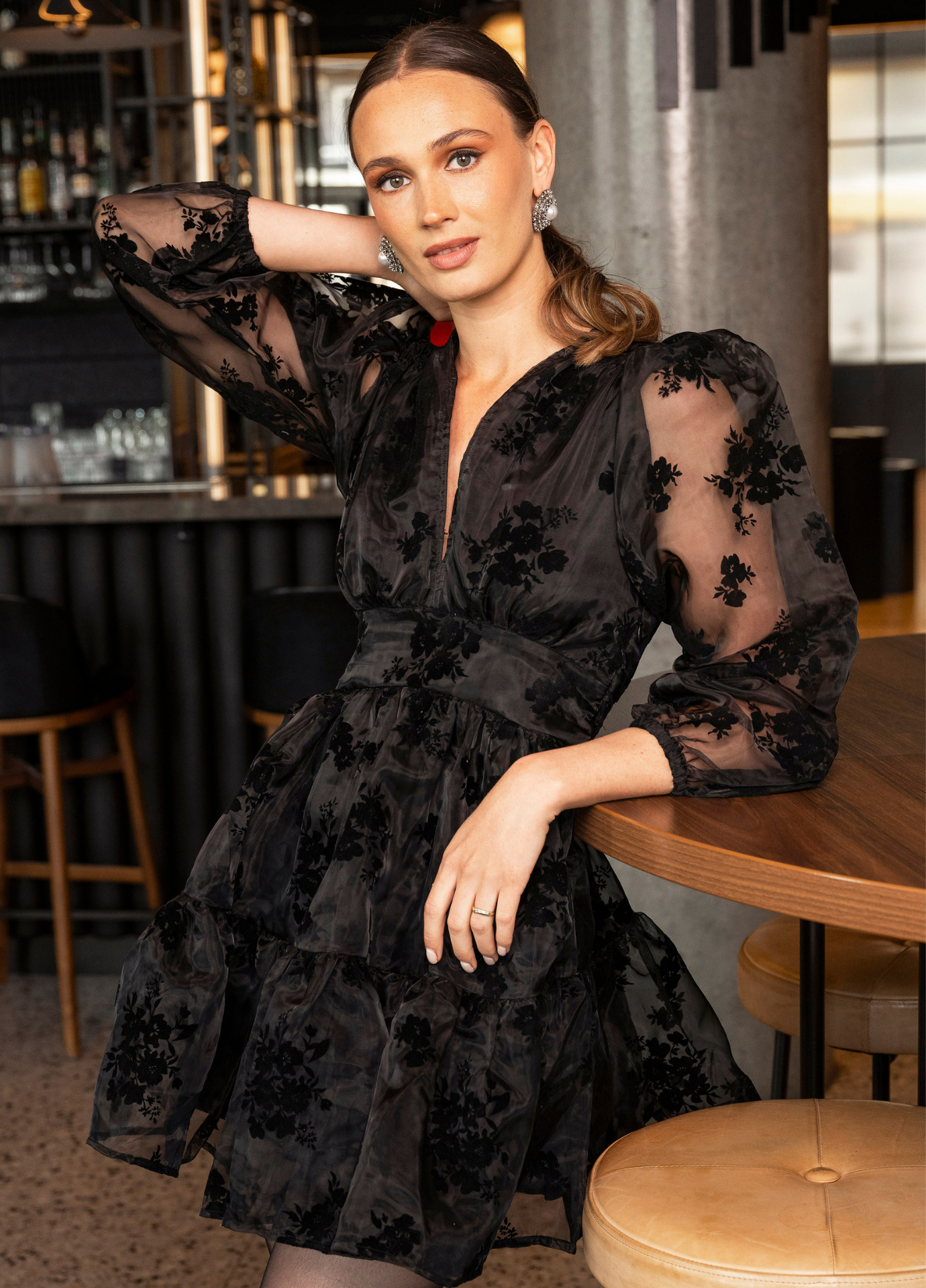 MISSMAYA Noor Dress Shiny Black