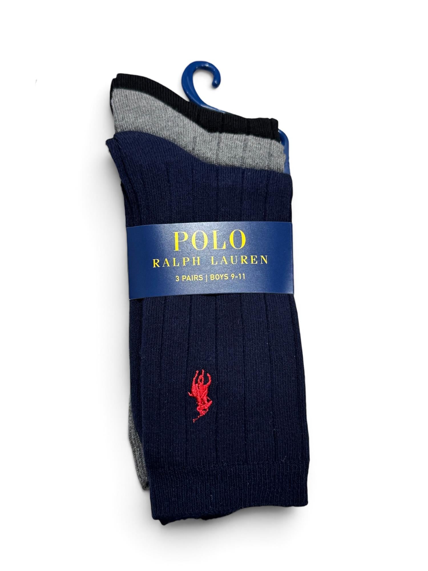 RALPH LAUREN 8-16År 3.pk Sokker