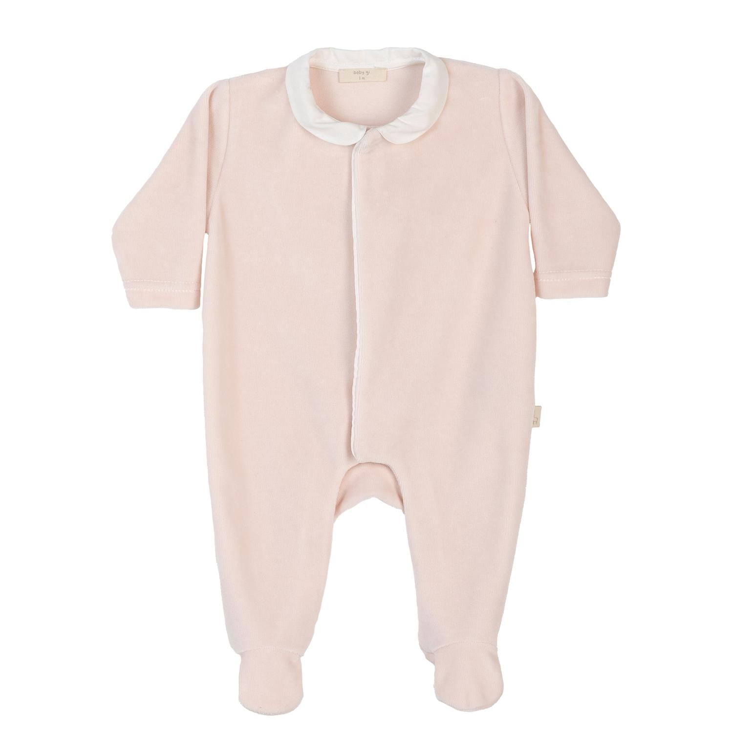 BABY GI Velourdress m/fot,Angel Peach Pink - Farmor Ingvarda