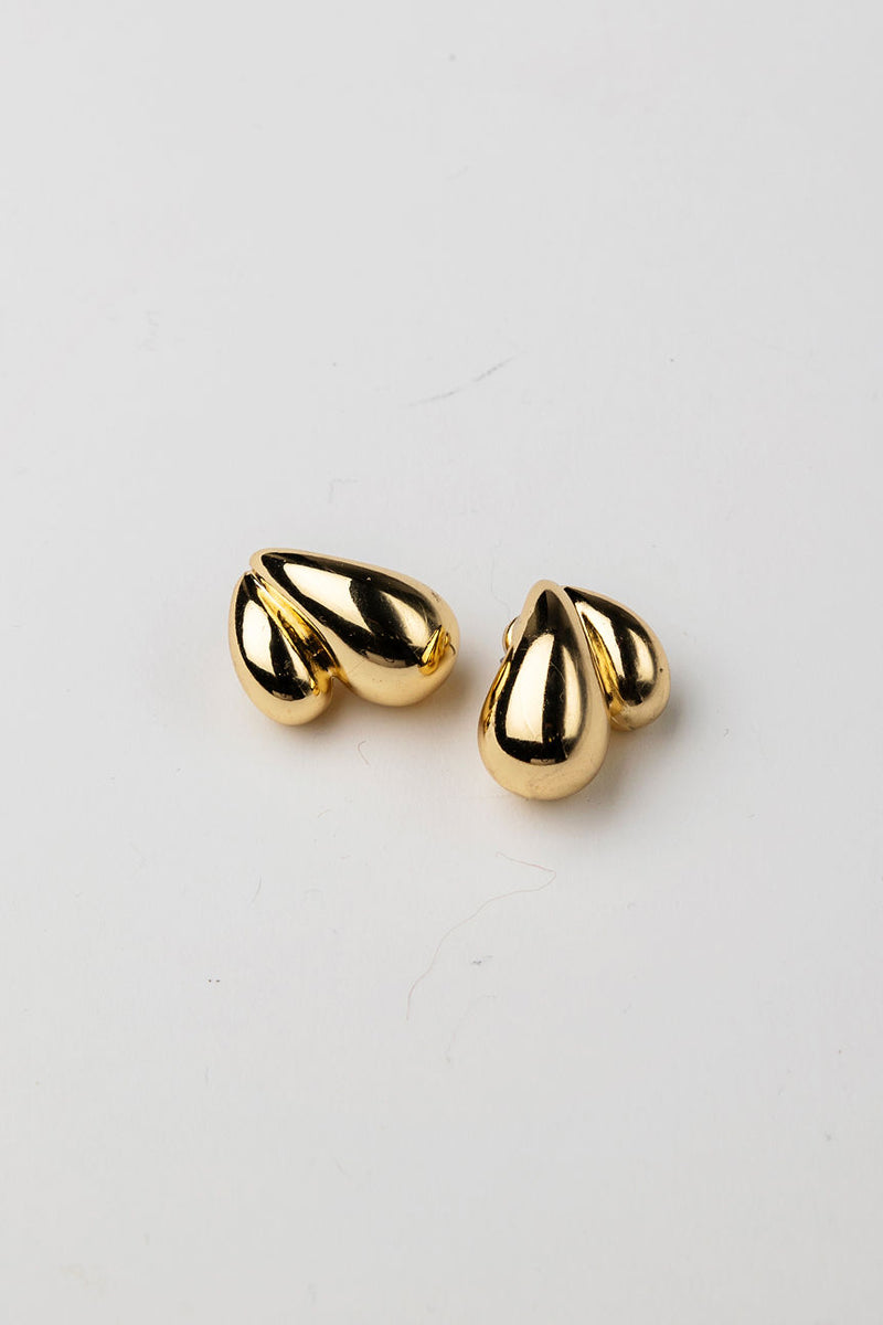 Bow 19 Twin Drop Earrings Gold