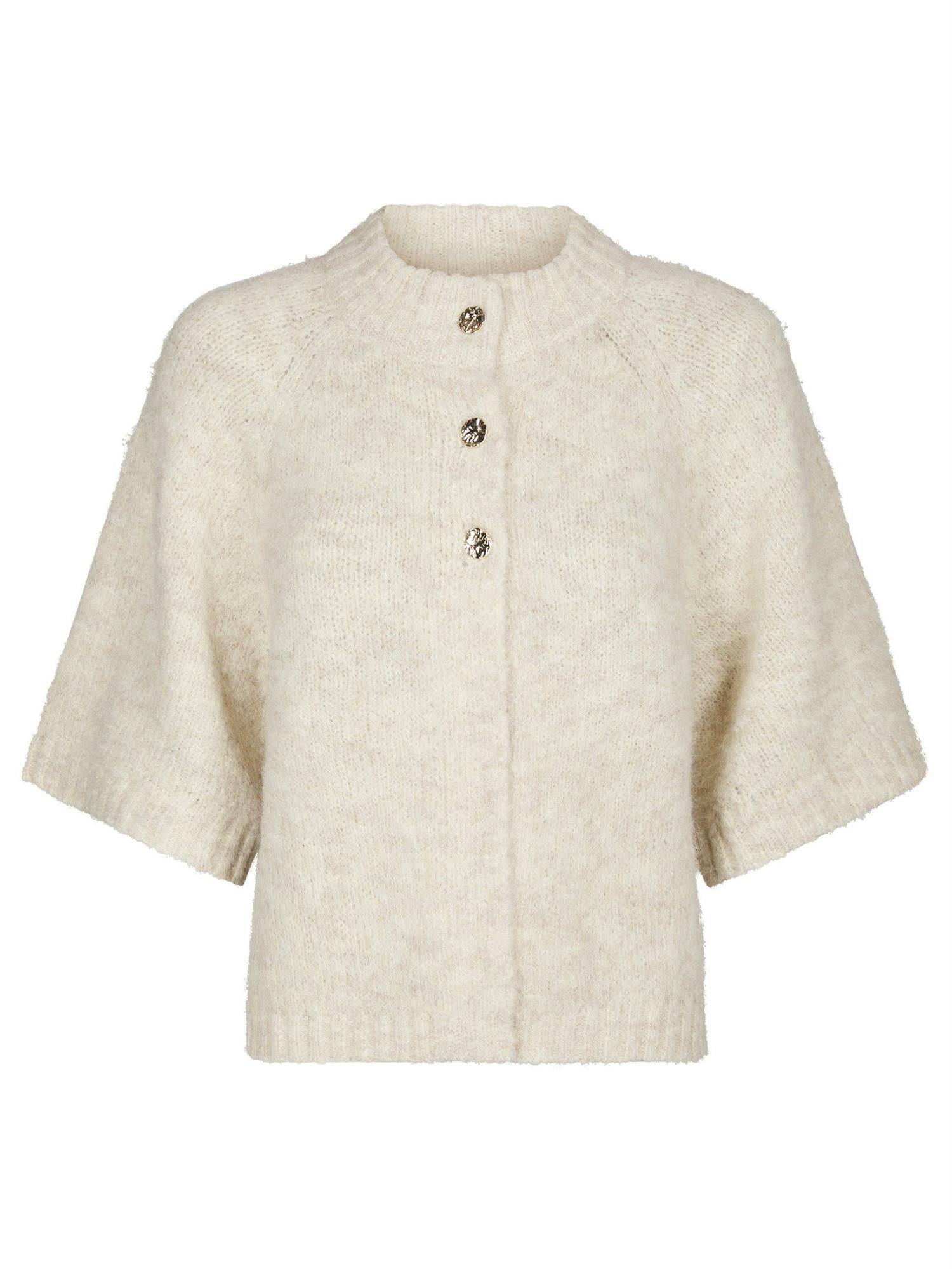NEO NOIR Benuta Fluffy Knit Cardigan Ivory