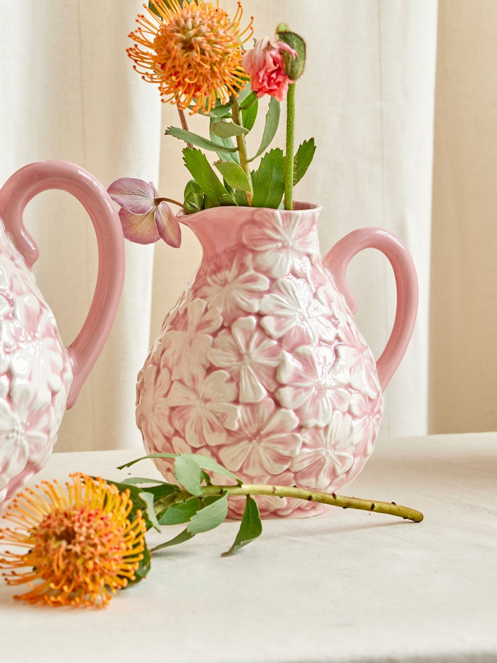 RICE Ceramic Flower Jug,5 L Rosa