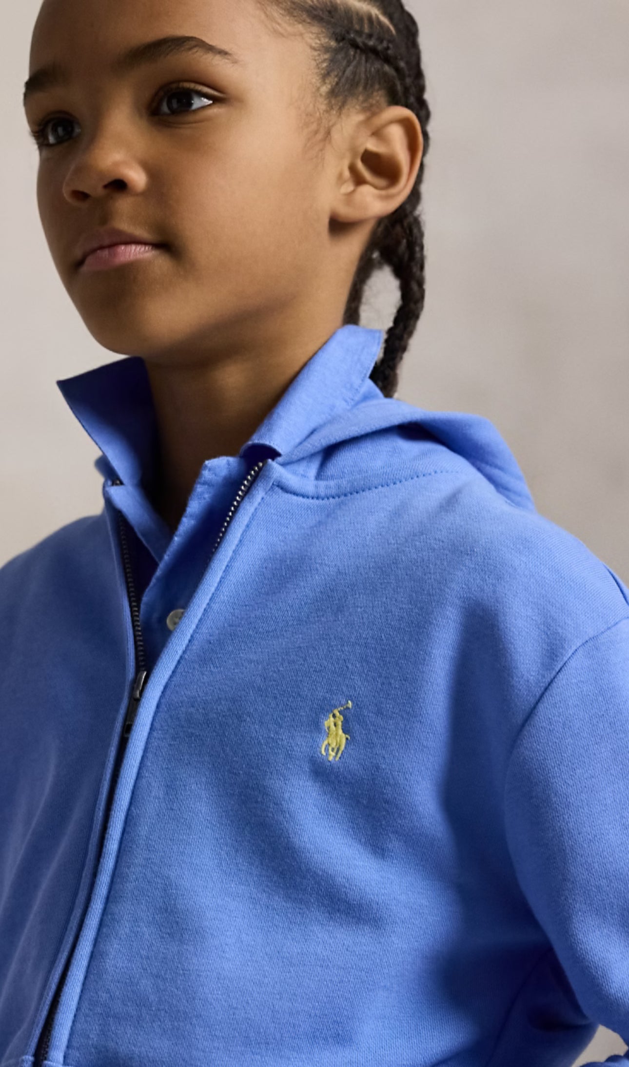 RALPH LAUREN 8-16År Hettejakke Mellomblå
