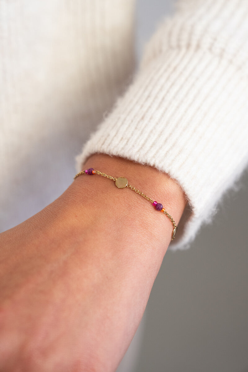MY JEWELLERY Bracelet with mint and purple beads Gull