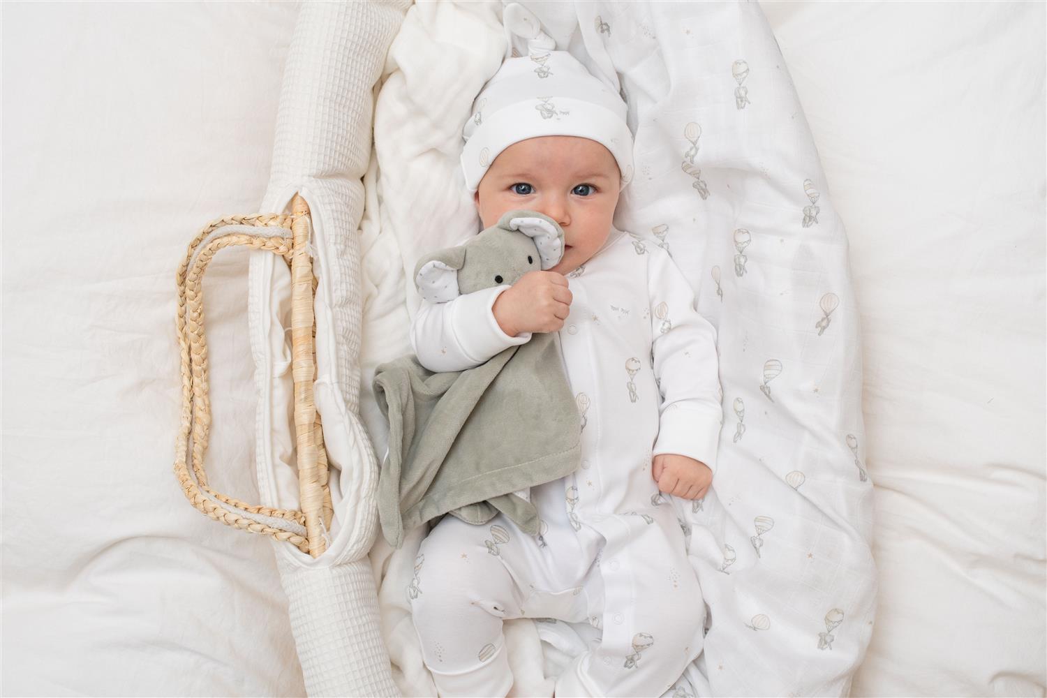 LIVLY Flying Elephants Overall Hvit