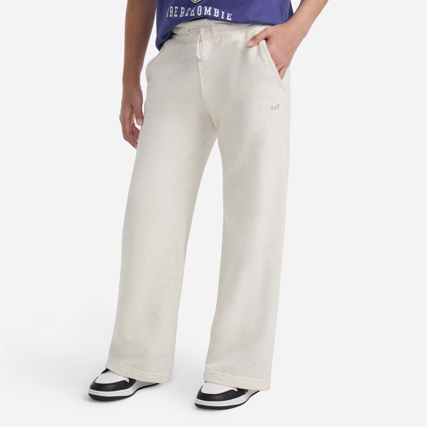 ABERCROMBIE & FITCH Bukse Wide Leg,College Beige Melert