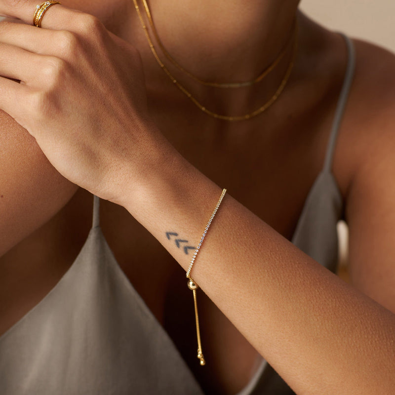 ORELIA Fine crystal tennis slider bracelet - Farmor Ingvarda