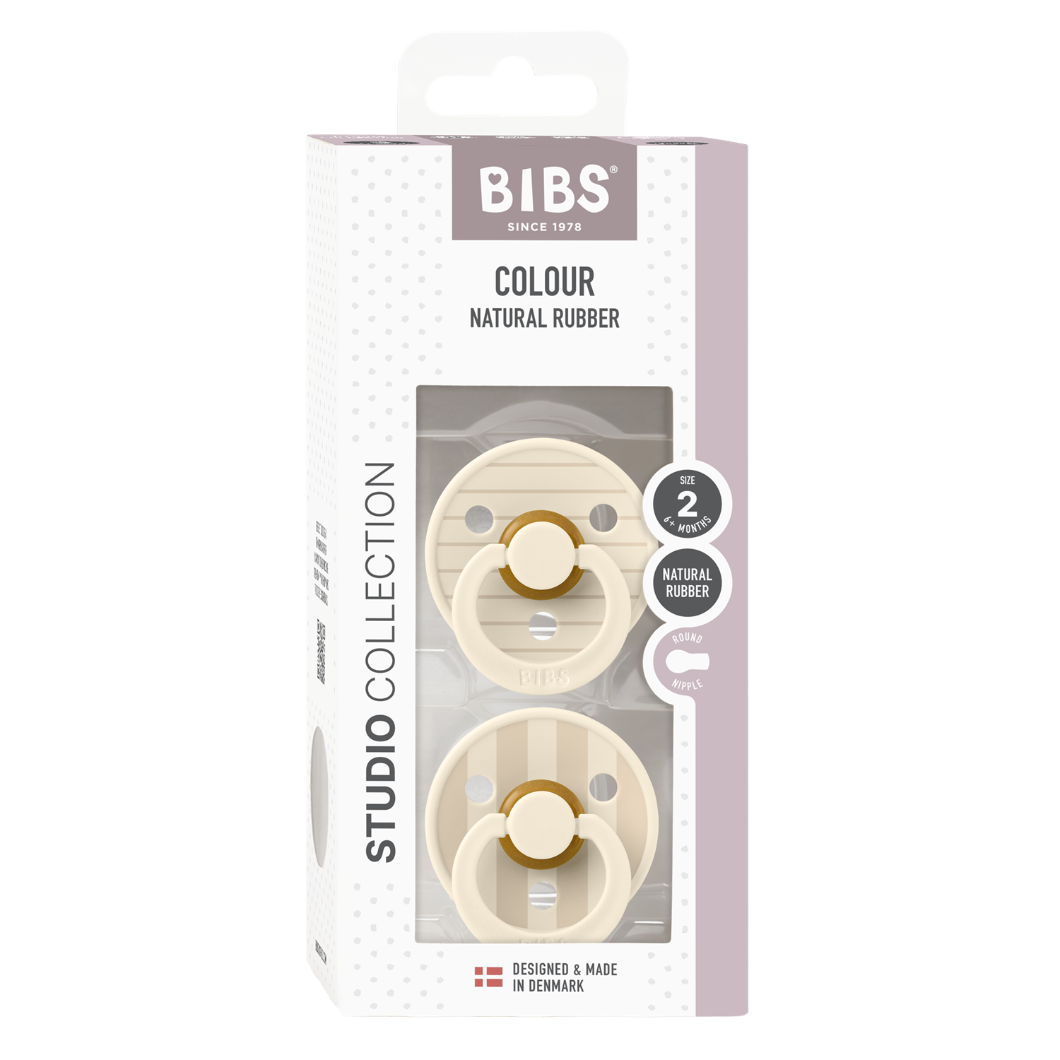 BIBS 2 pk. smokk str.2 Krem Mix - Farmor Ingvarda