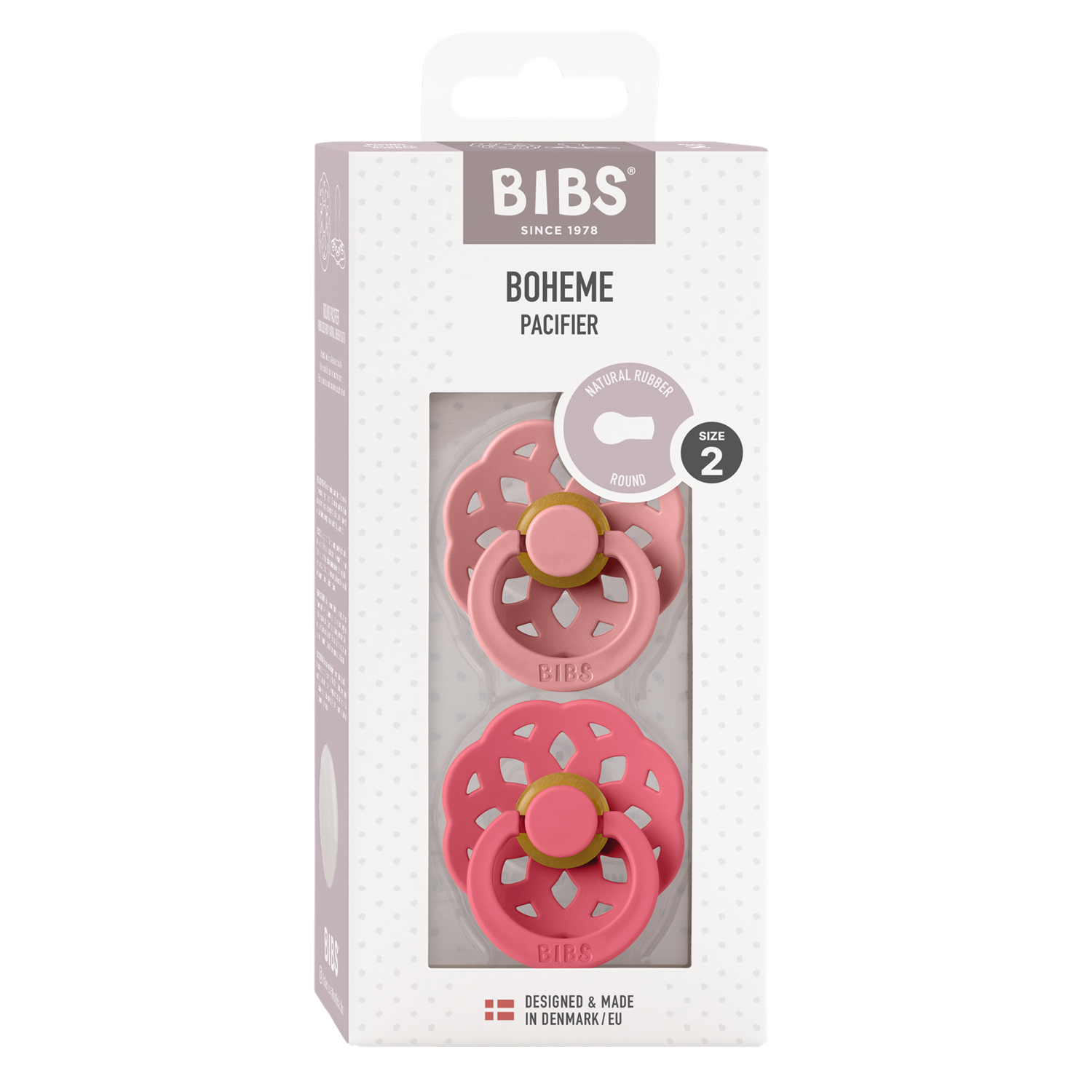 BIBS 2pk.smokk str2,Rund,Boheme Coral - Farmor Ingvarda