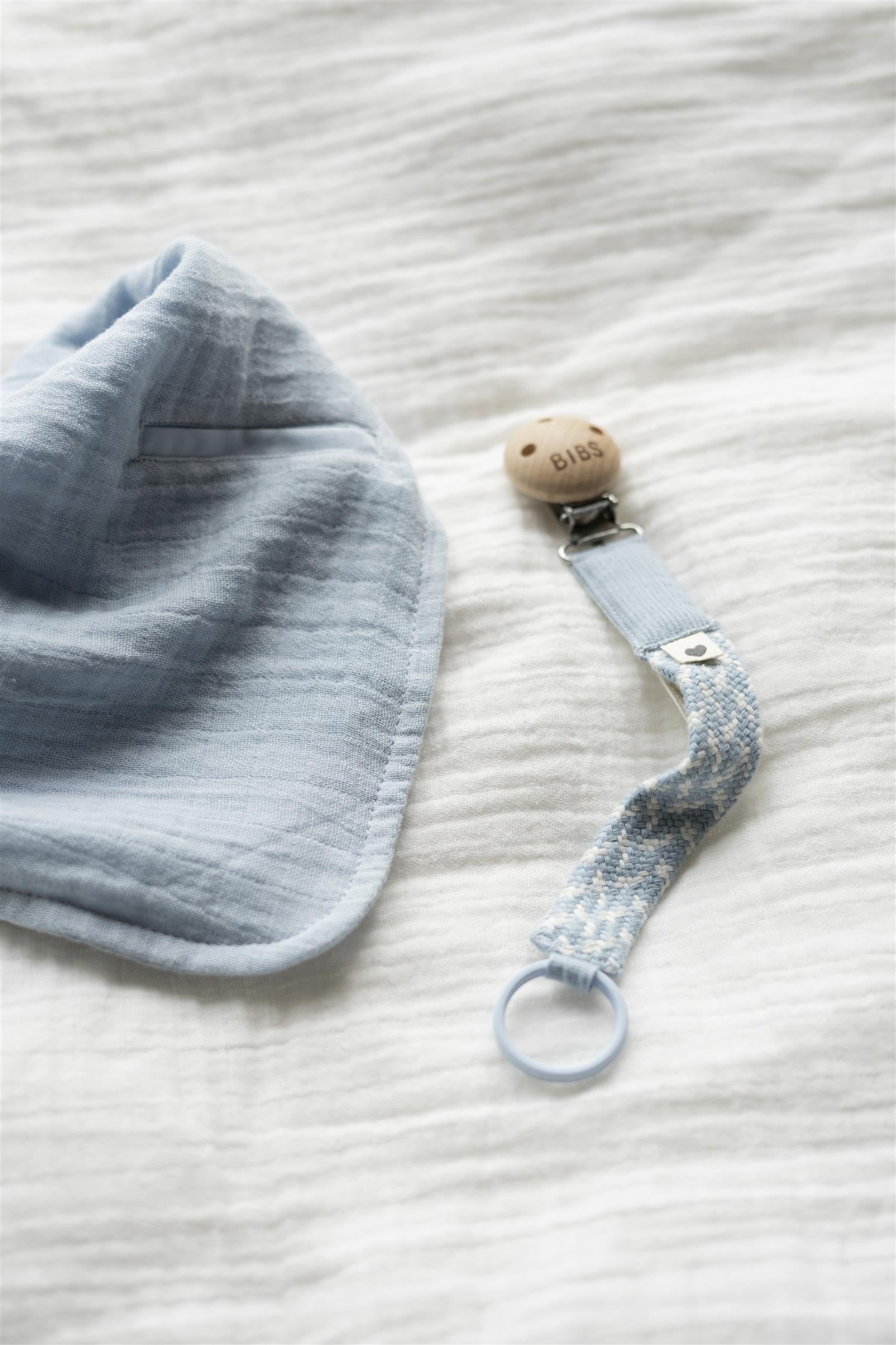 BIBS Pacifier Clip Lyseblå - Farmor Ingvarda