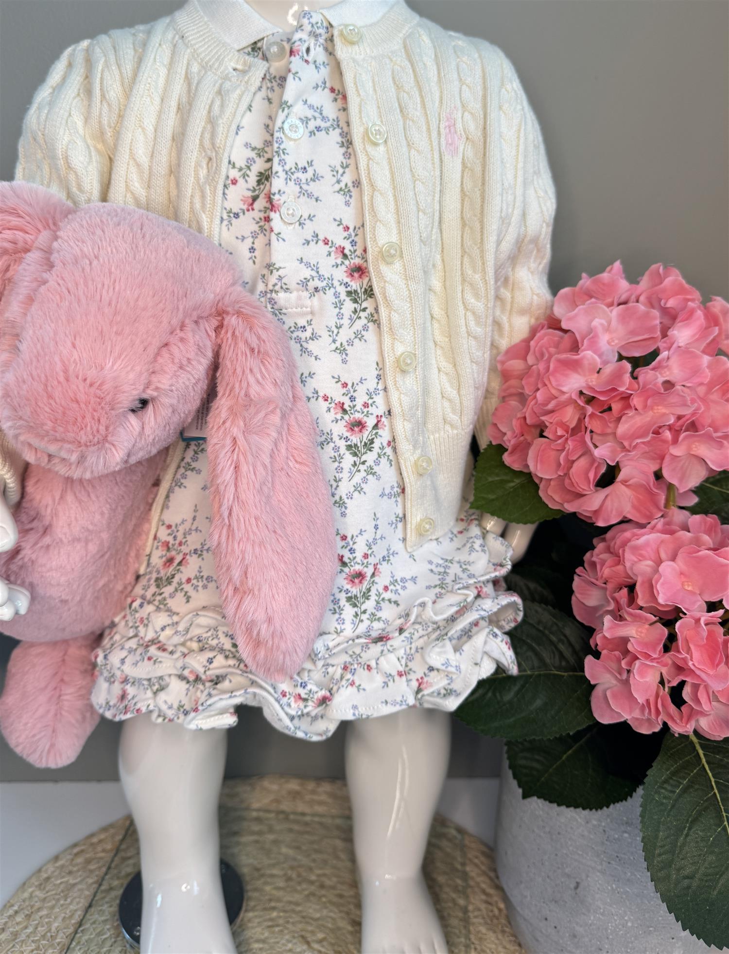 RALPH LAUREN Baby 0-24mnd. Sett med kjole og truse Blomstret - Farmor Ingvarda