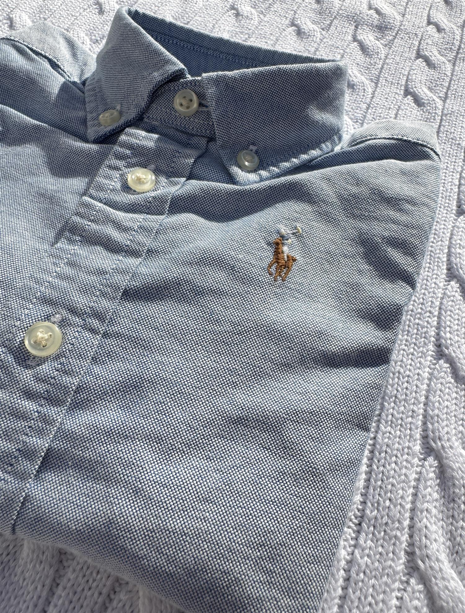 RALPH LAUREN Baby 0-24mnd. LS BD-Tops-shirt Lyseblå