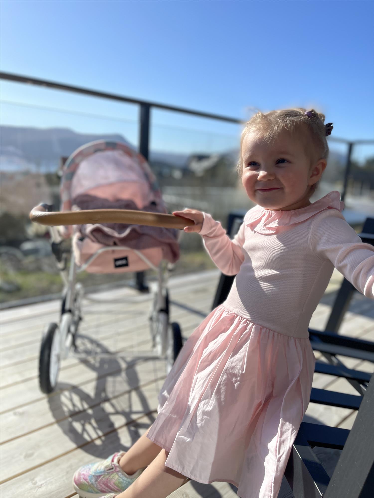 MOLO 0-4ÅR Crystala Kjole m/rysjer,Baby Dus Rosa