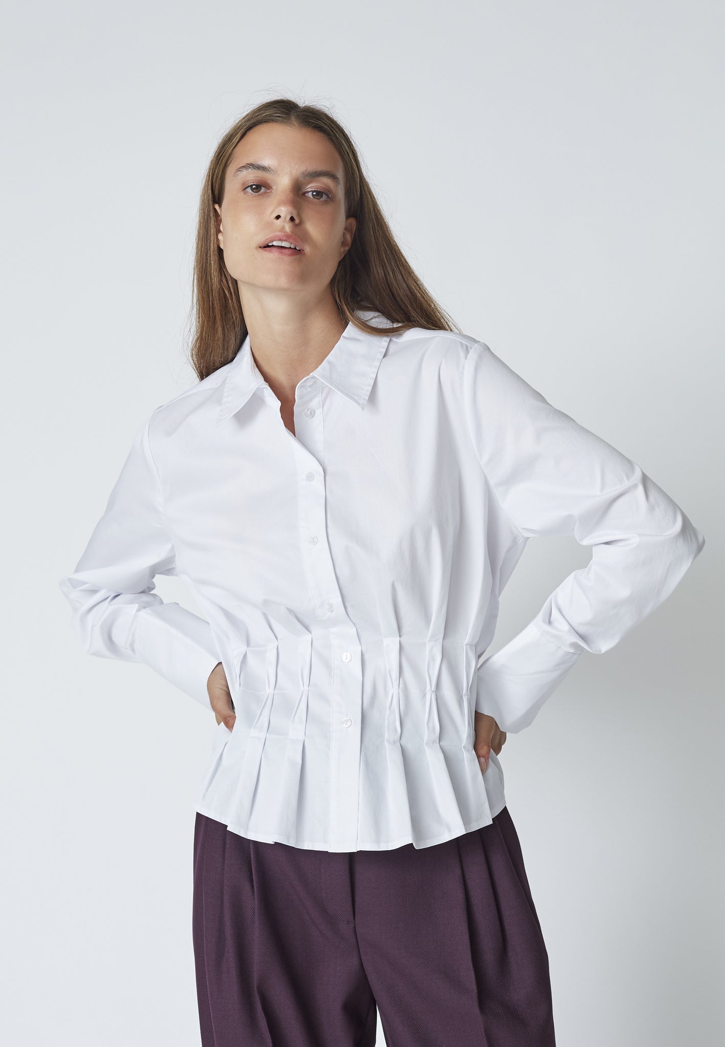 CO´ COUTURE Poppy Pleat Waist Shirt White