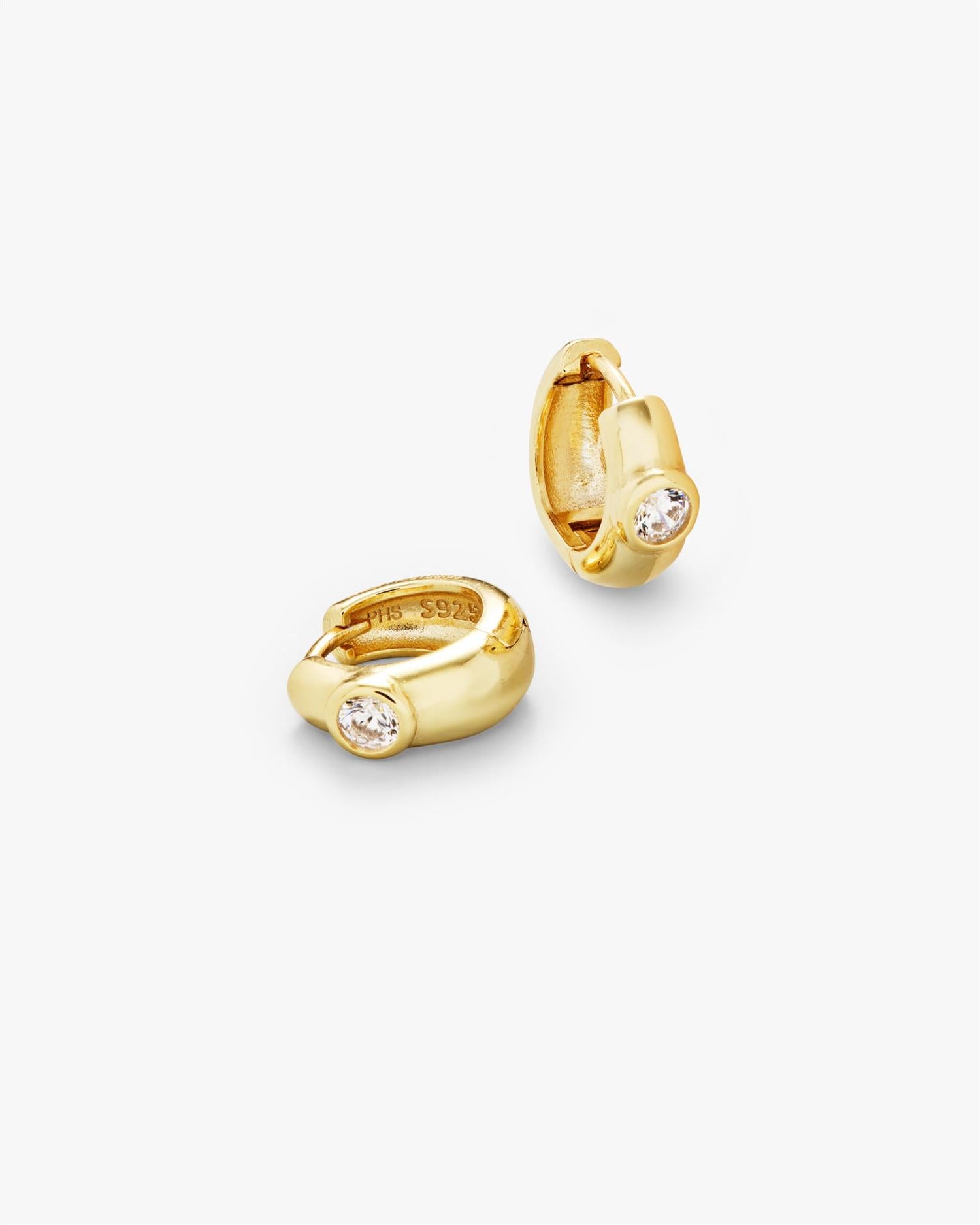 Philippa Studios Dome Hoops White Small Gold Gull