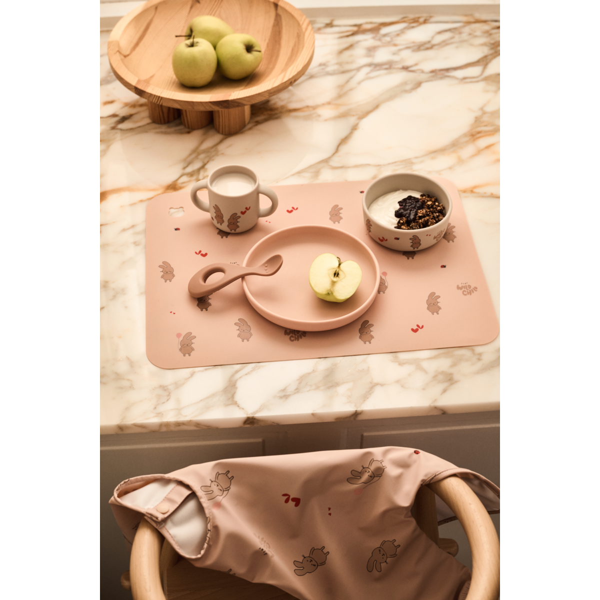 LIEWOOD Vivi Printed Tableware Set,Wild Child Lyserosa/Krem