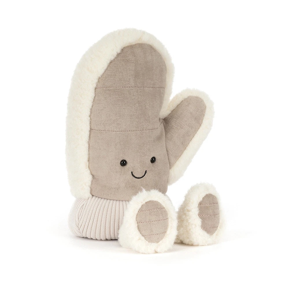 JELLYCAT Amuseables Fitswell Mitten barn leke, myk og fargerik fingerhanske som en søt bamsefigur for barn.